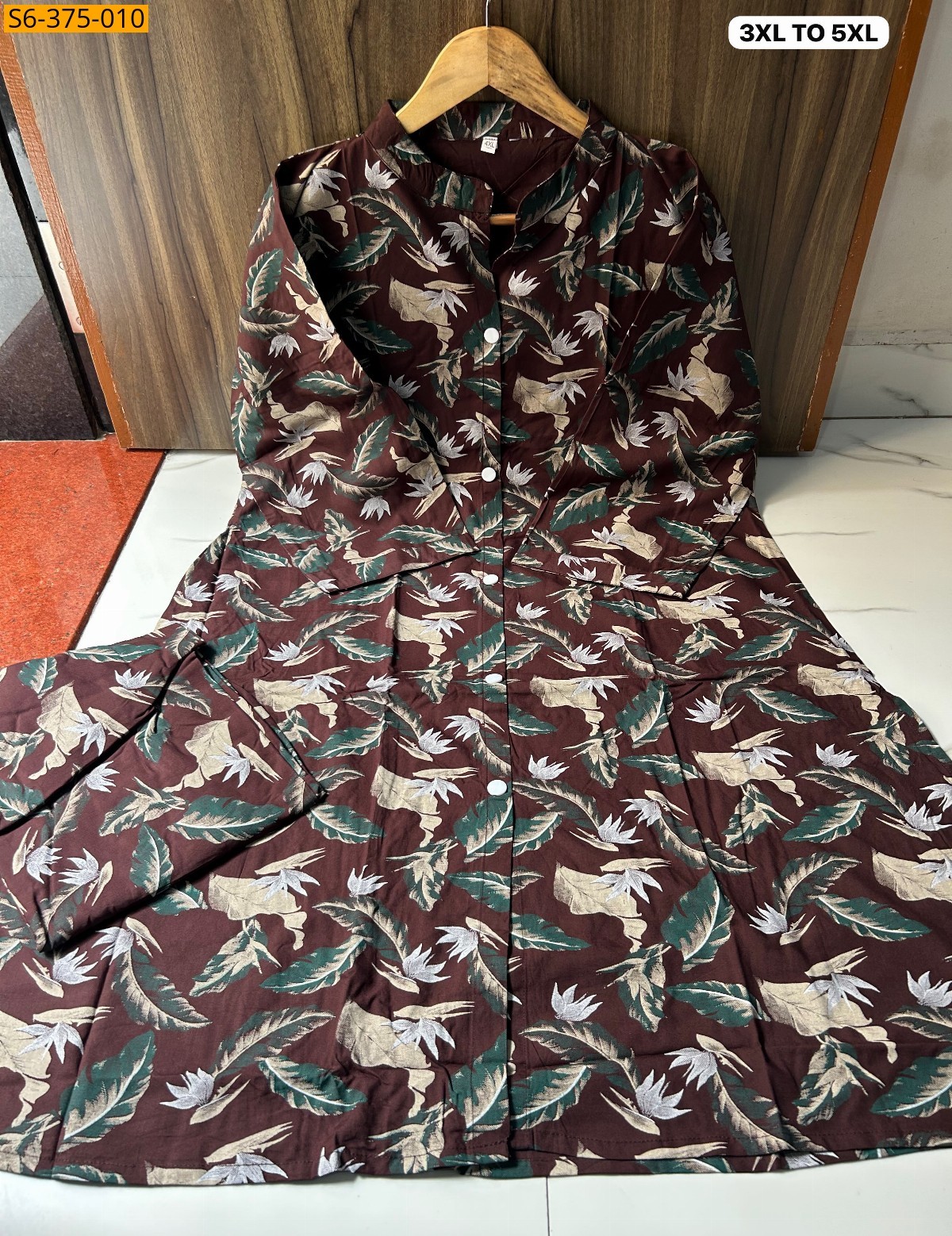 Brown Fancy Rayon Coord Set