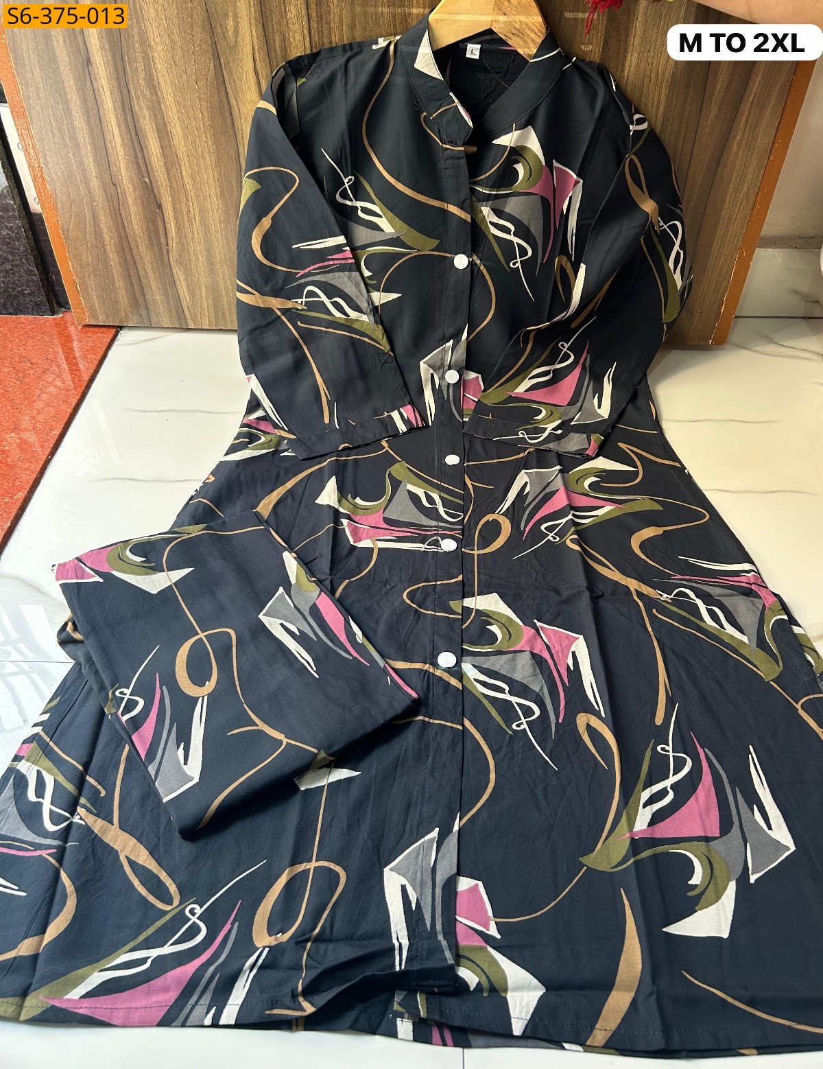 Black Fancy Rayon Coord Set