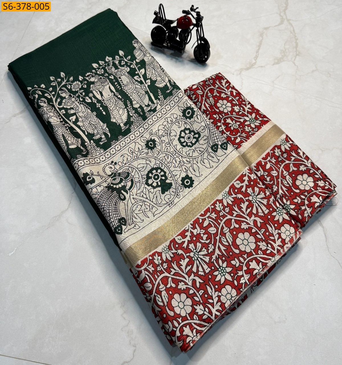 Green Fancy mul mul  saree