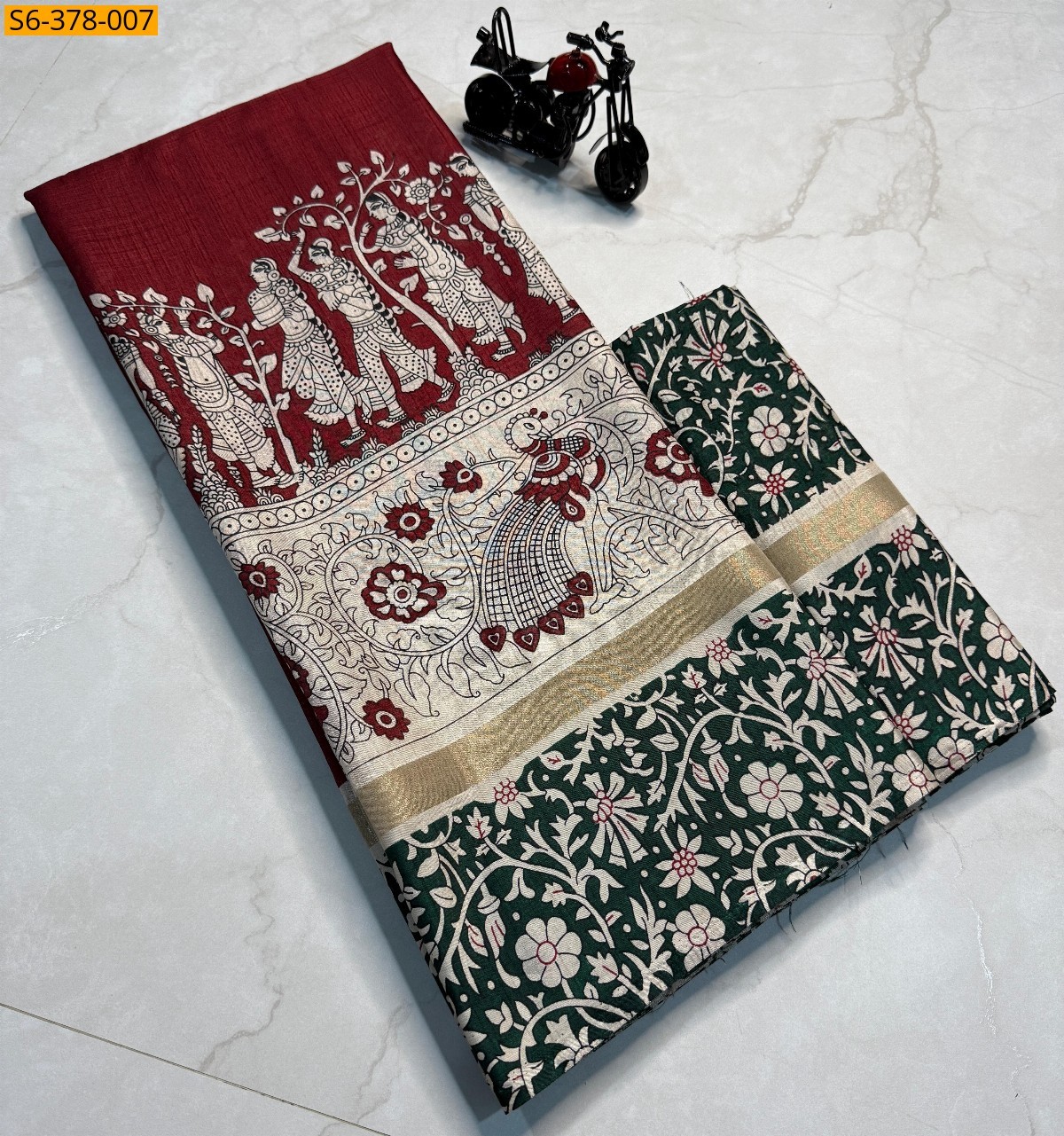 Red Fancy mul mul  saree