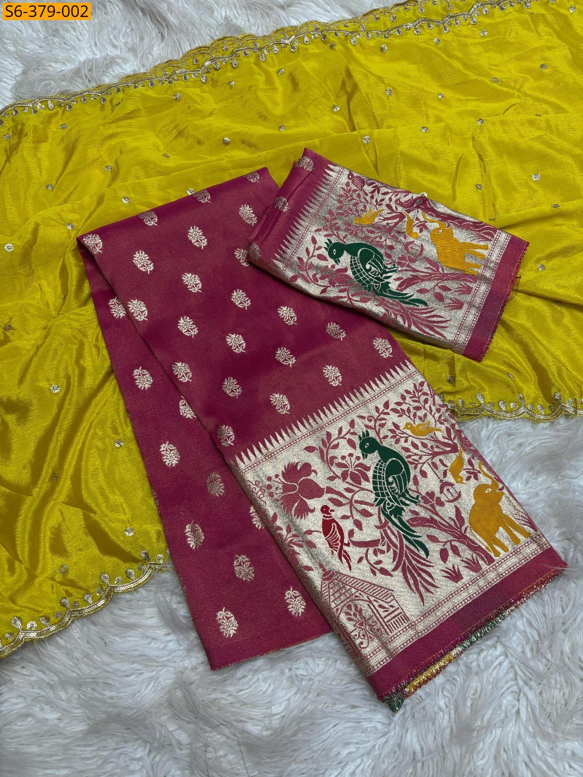Yellow Jacquard border half sarees