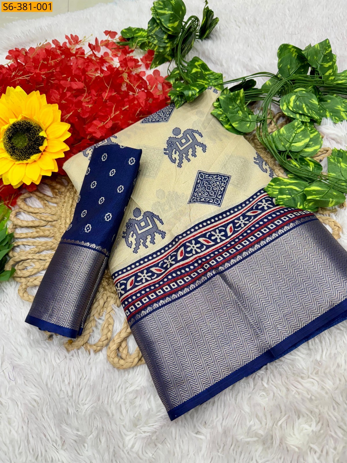 Blue Fancy silk saree