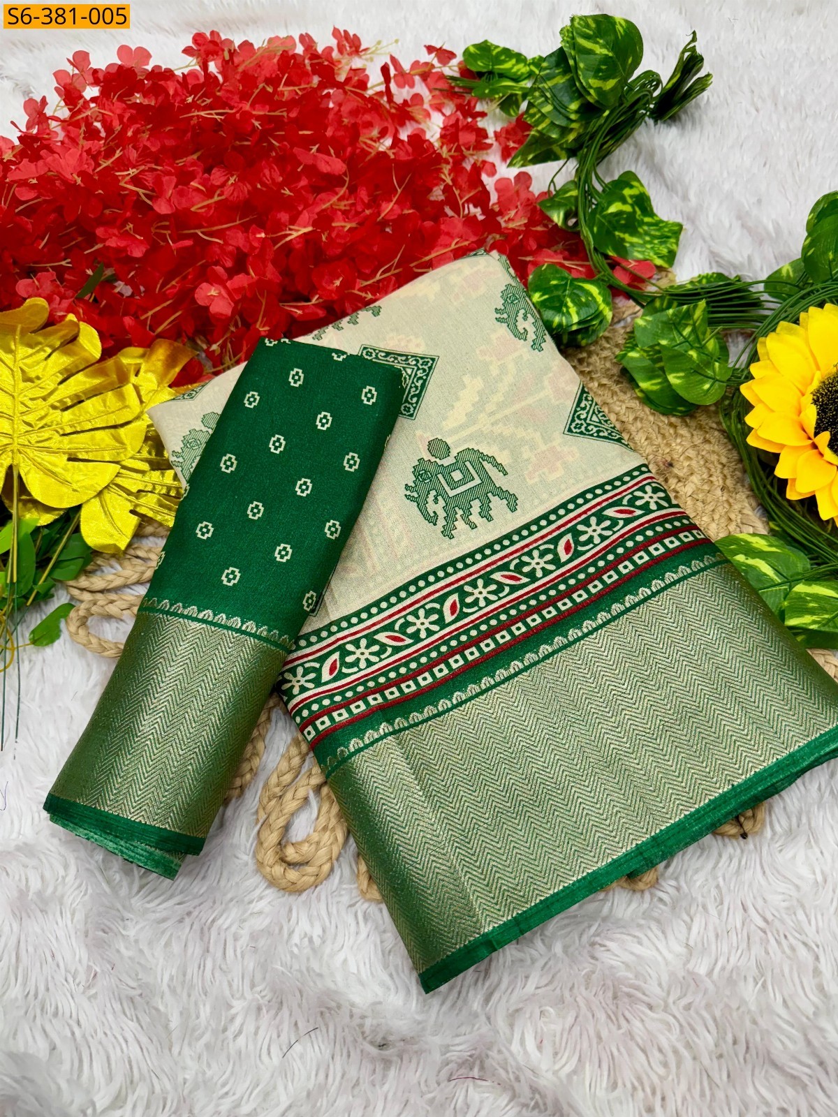 Green Fancy silk saree