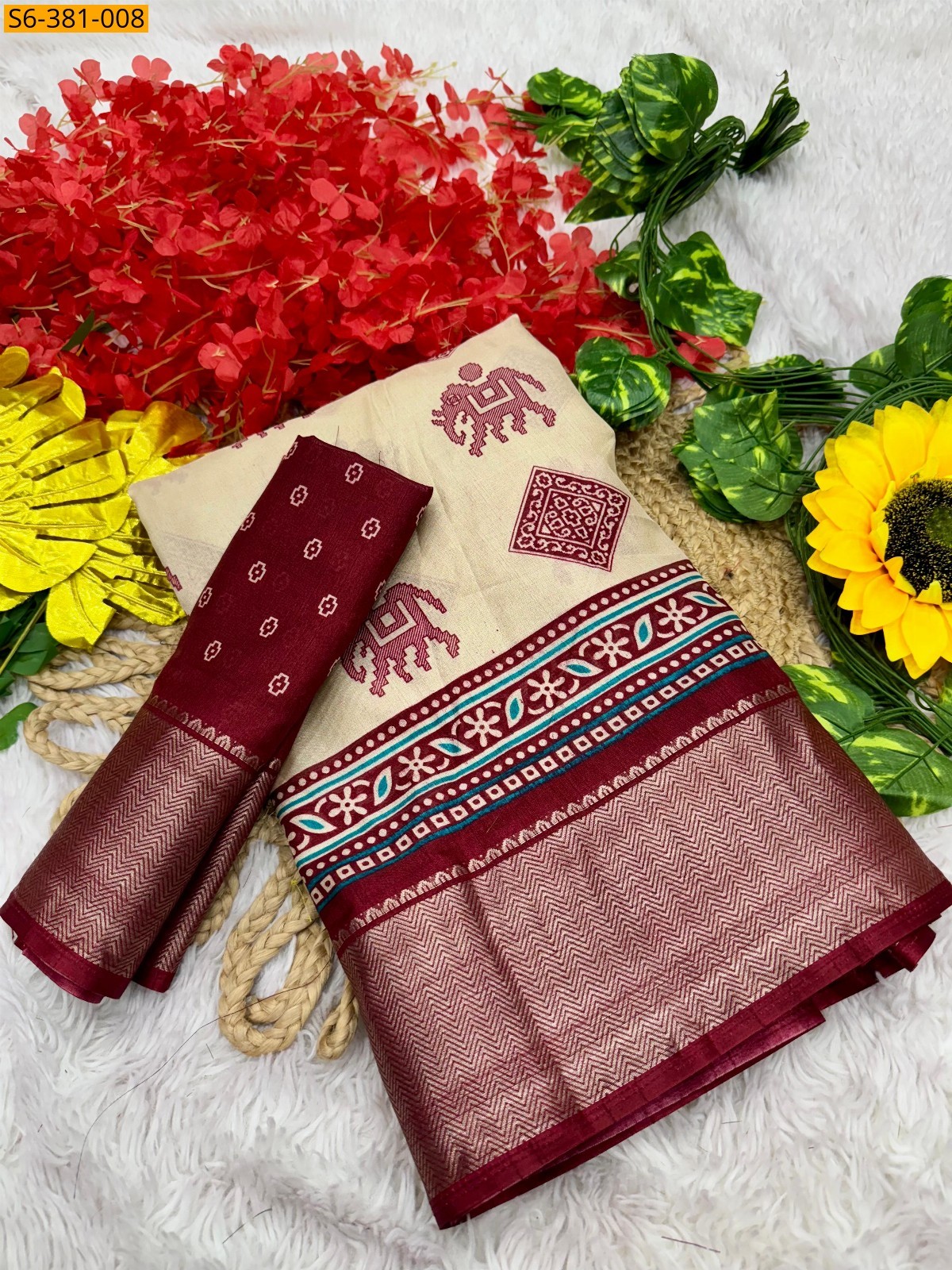 Red Fancy silk saree