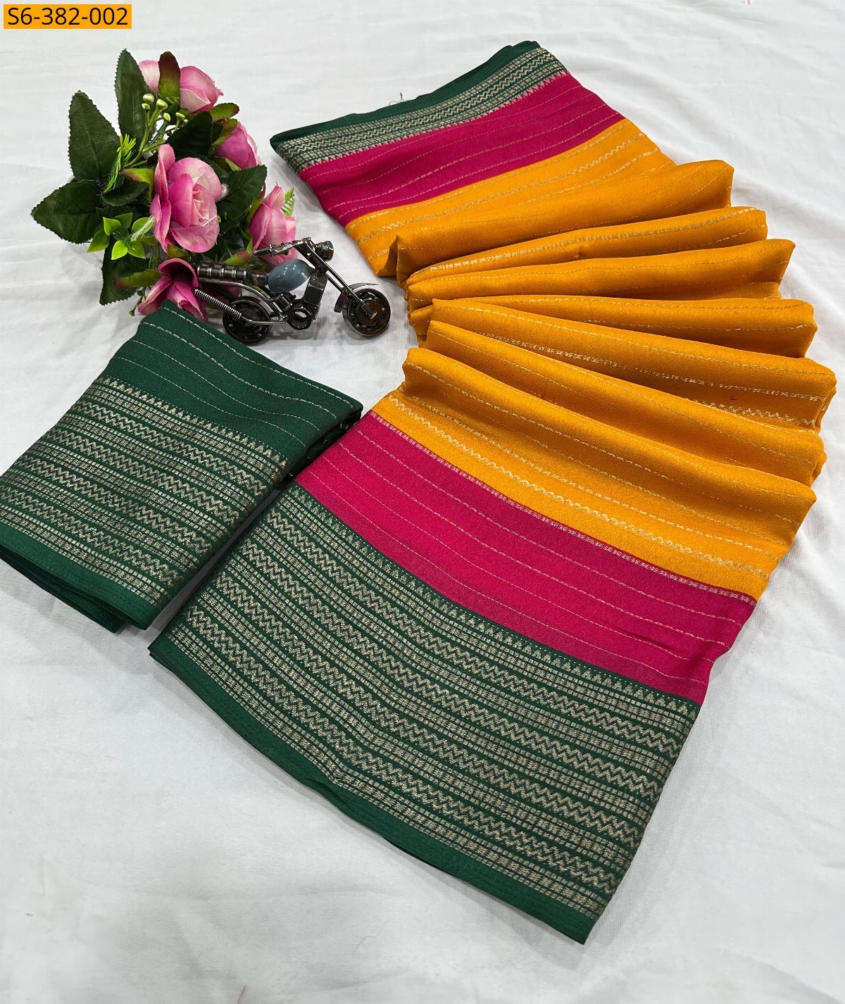 Yellow Fancy mysore silk saree
