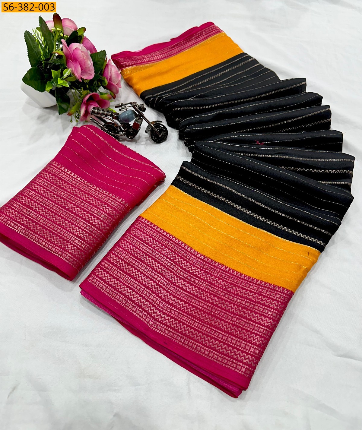Black Fancy mysore silk saree