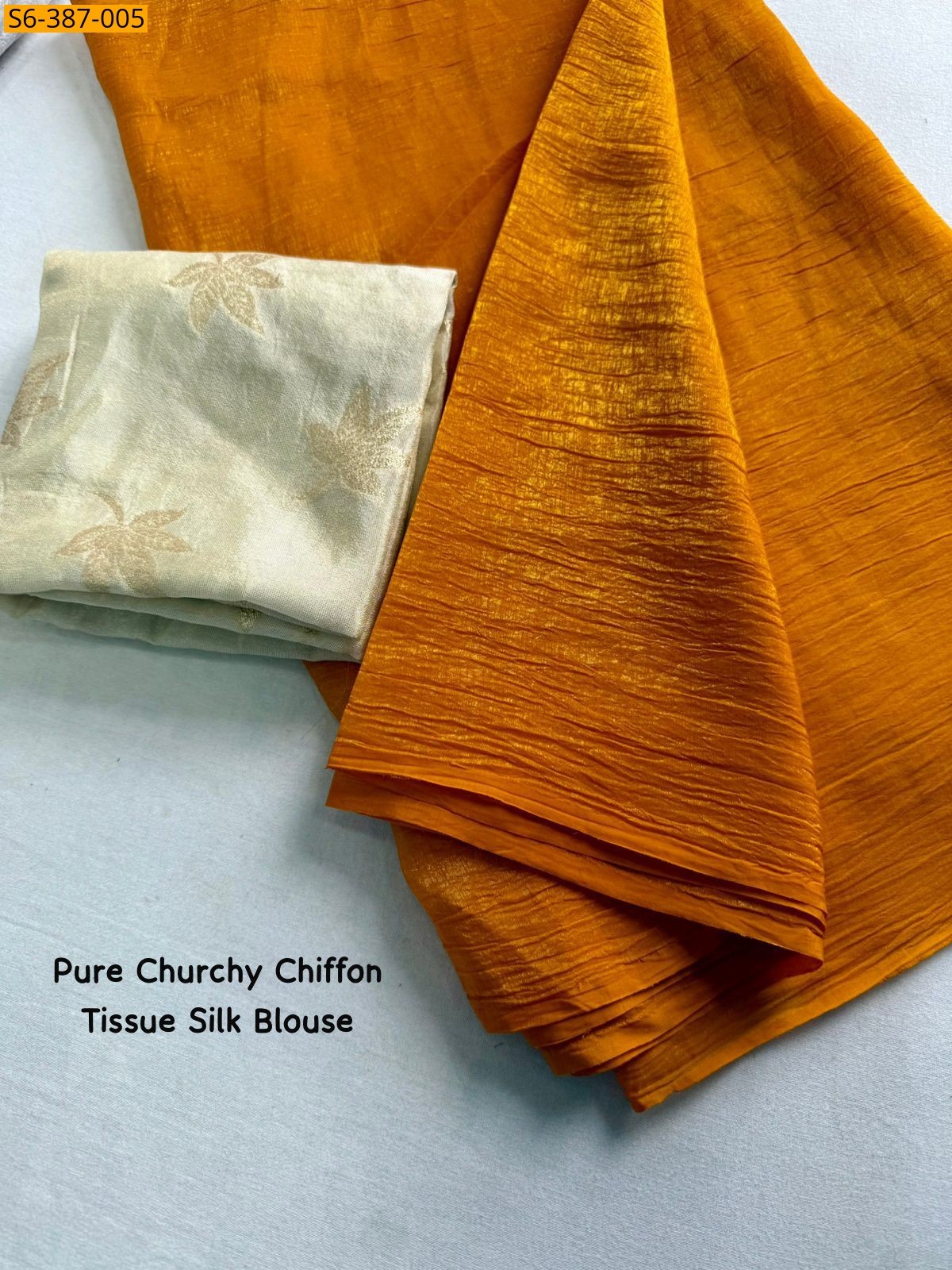 Yellow Fancy chiffon crunchy saree 