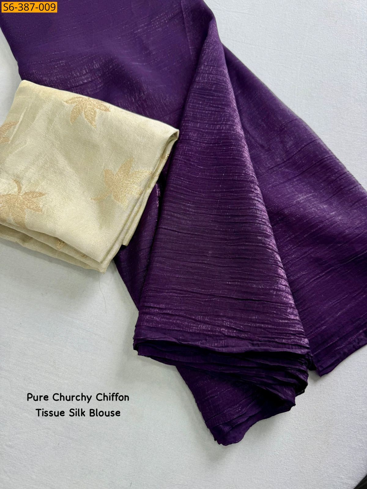 Violet Fancy chiffon crunchy saree 