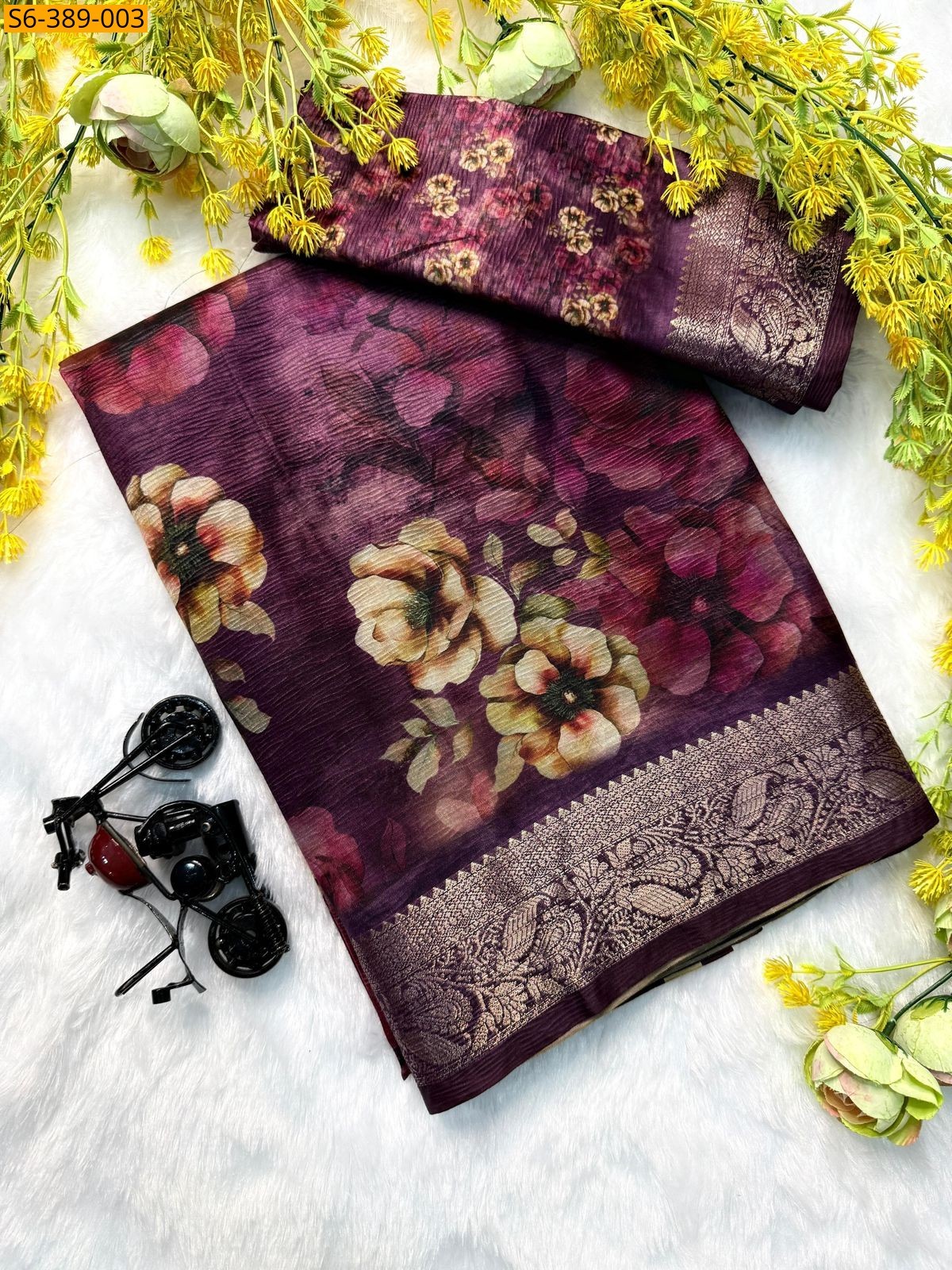 Maroon Fancy crispy silk sarees