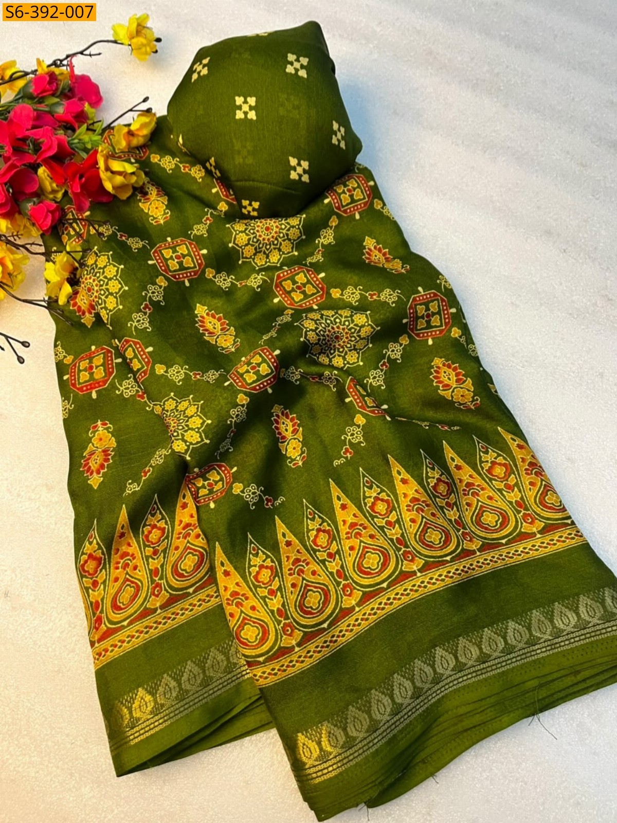 Green Fancy Marshmellow Saree