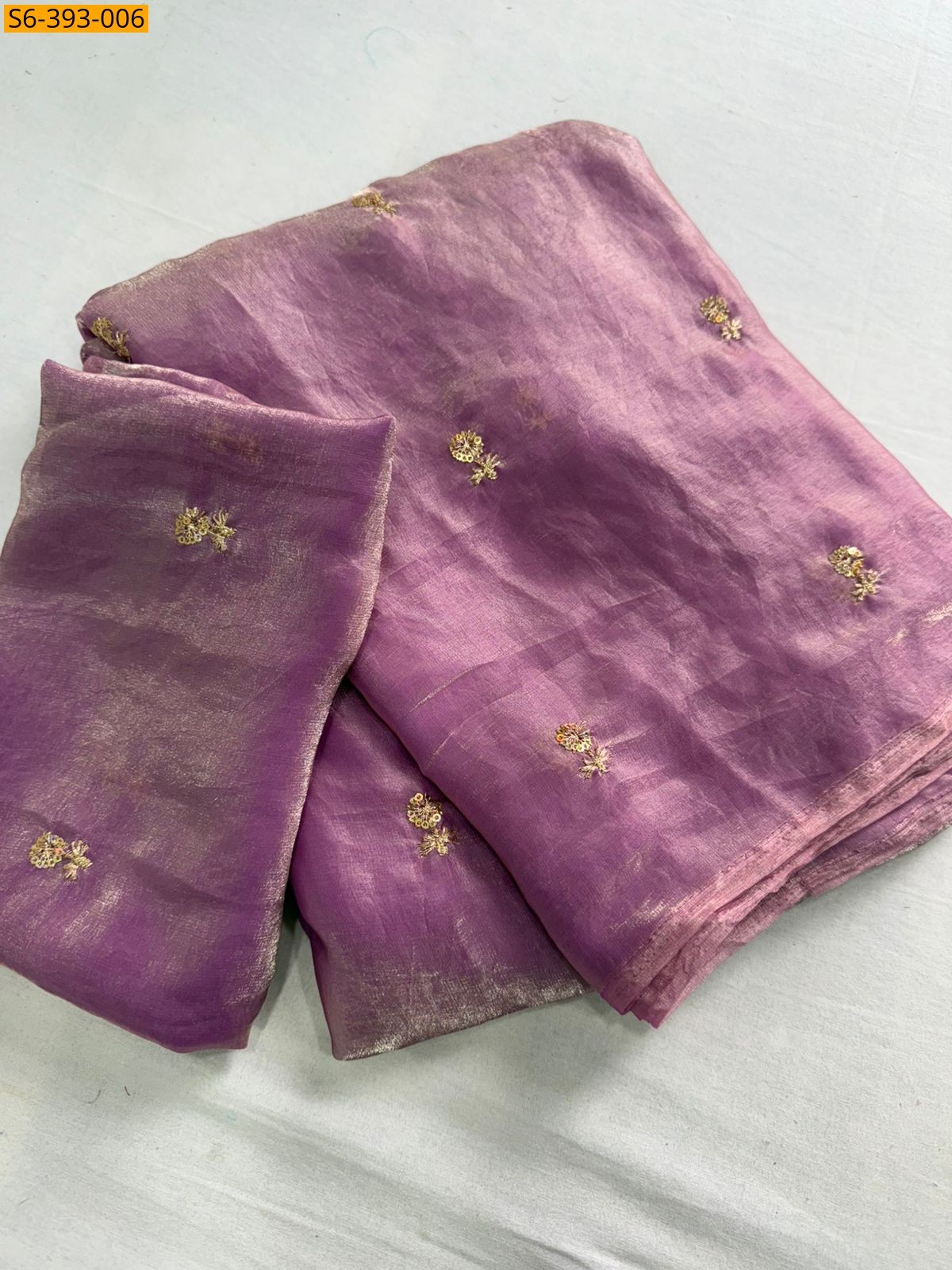 Pink Fendy satin dual shade saree