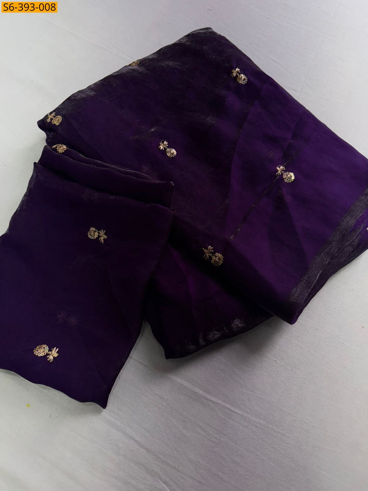 Violet Fendy satin dual shade saree