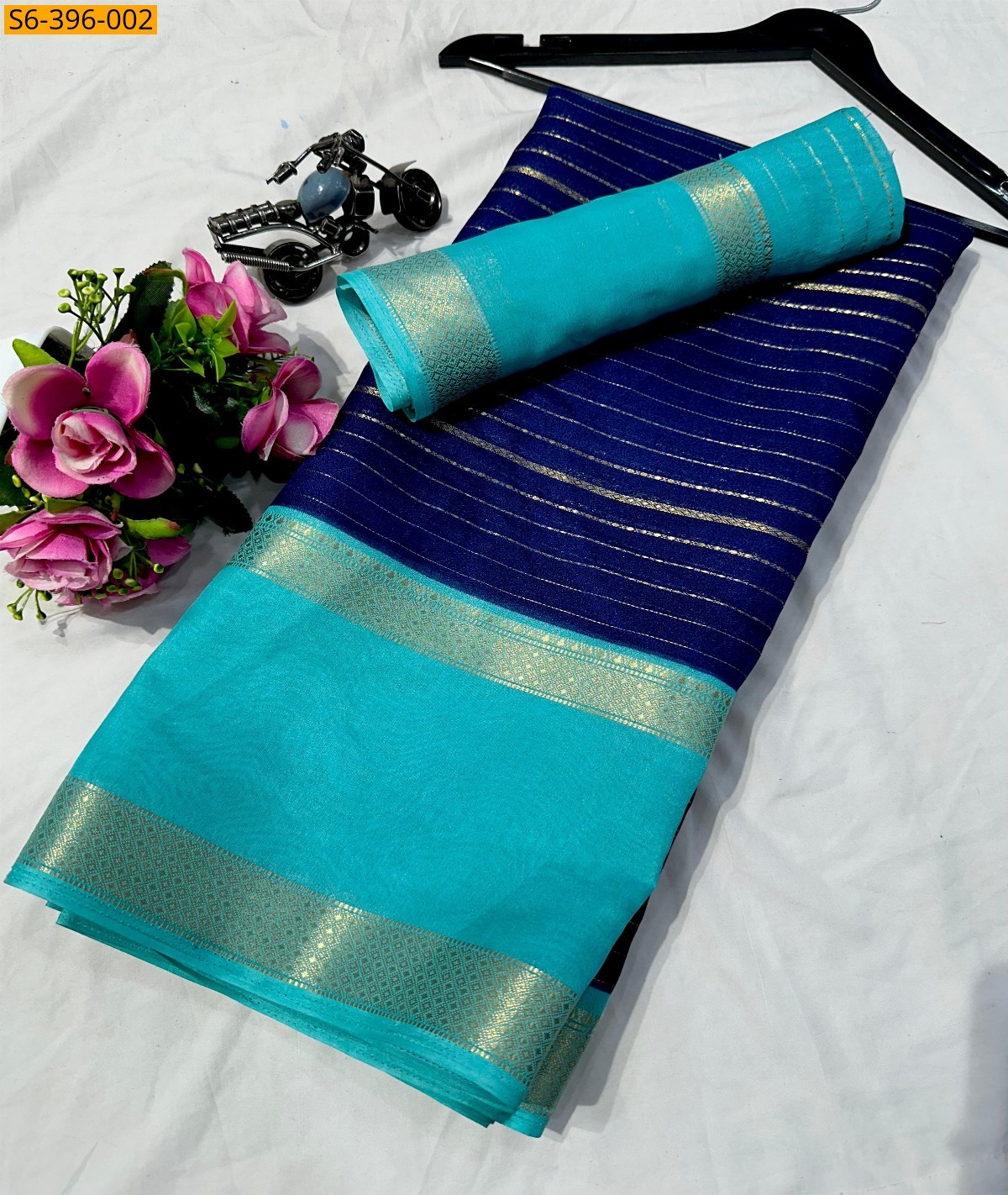 Navy Blue Fancy heavy mysore silk saree