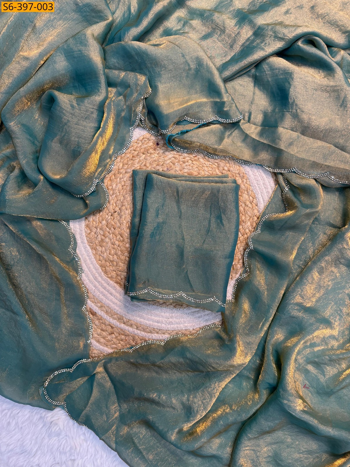 Morpitch Fancy space silk dual shade saree