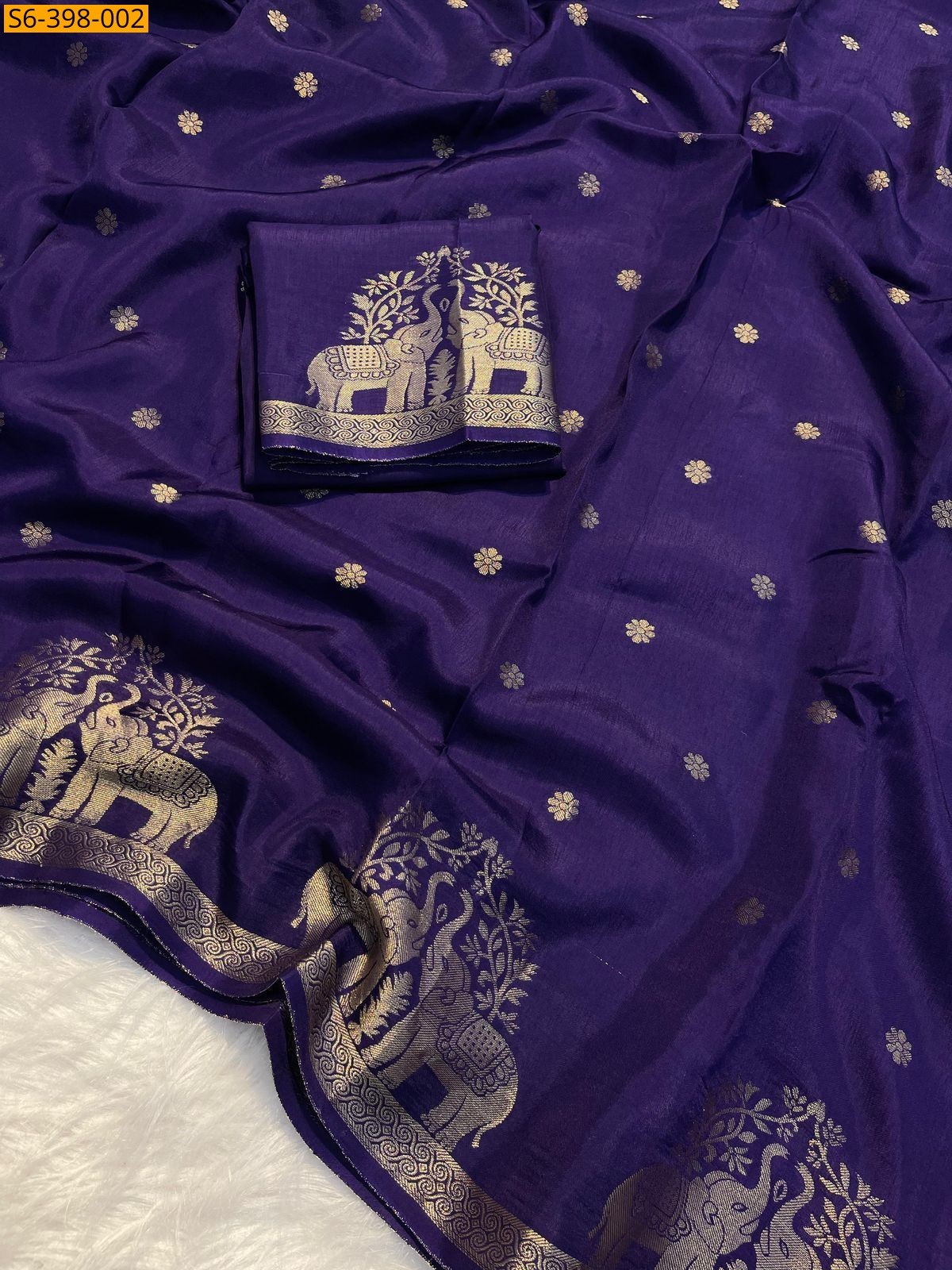 Violet Fancy jute silk saree 