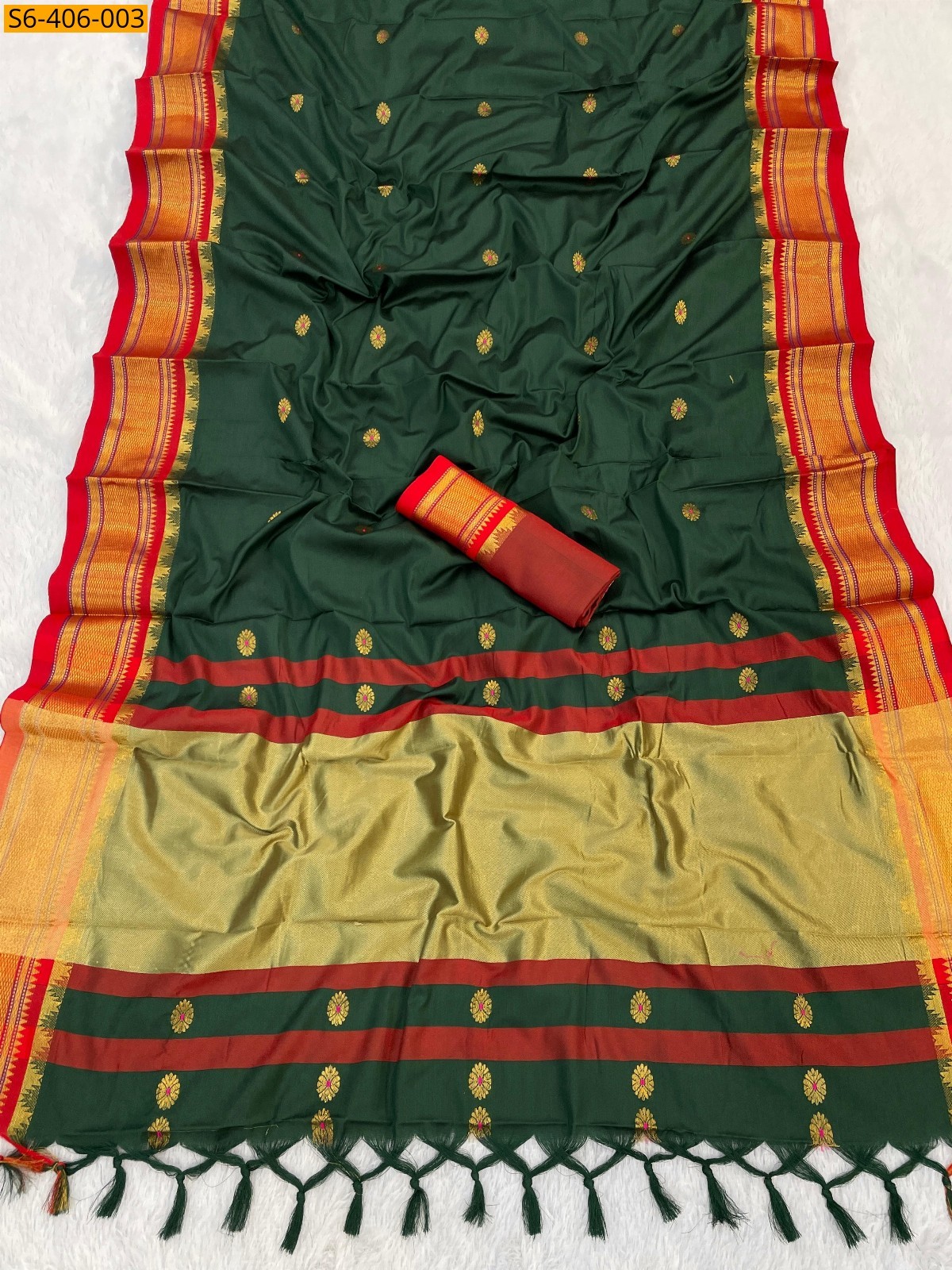 Green Fancy aura silk saree
