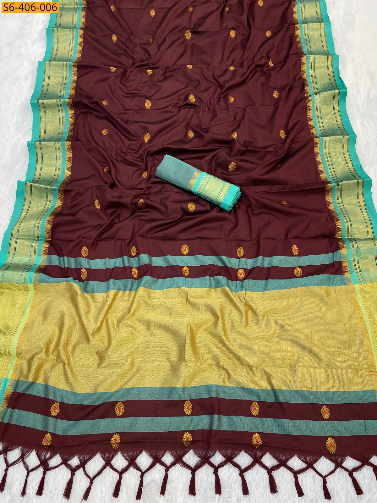 Maroon Fancy aura silk saree