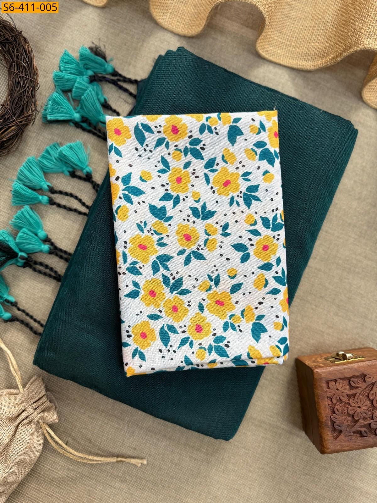 Morpitch Handloom khadi cotton saree