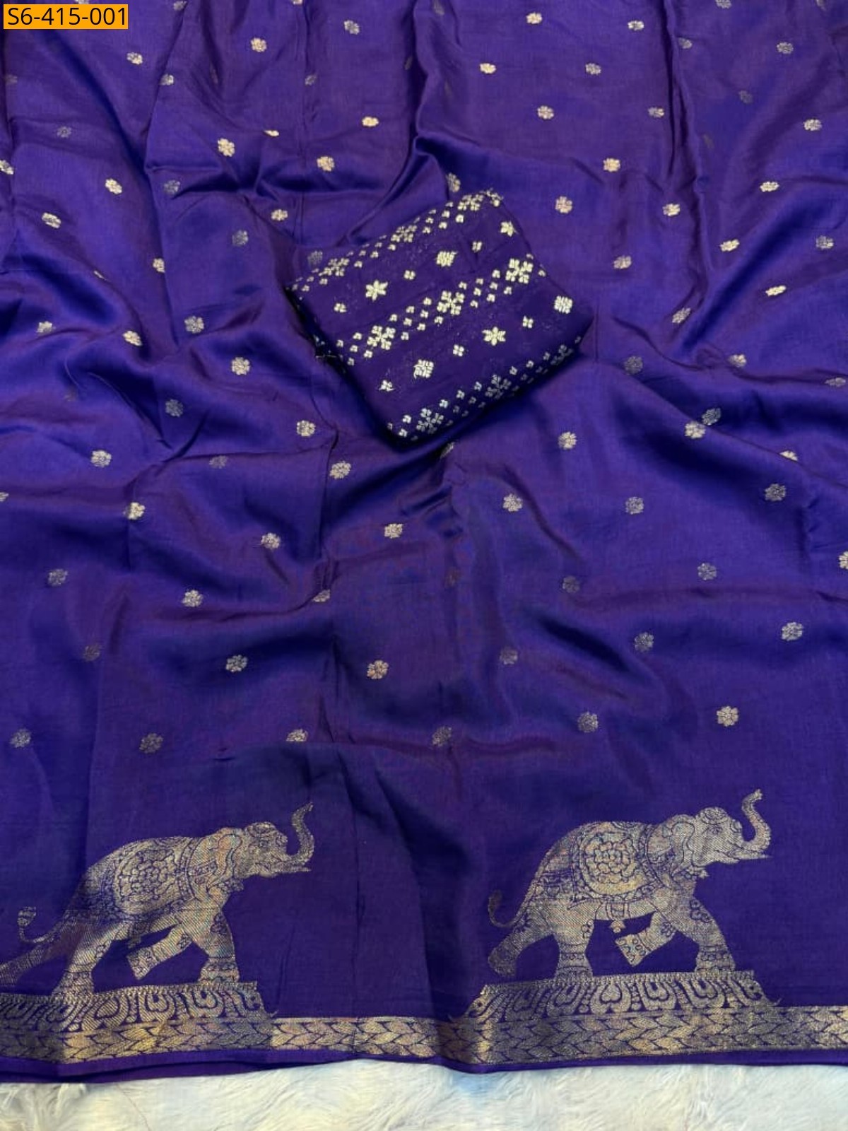 Violet Pure viscose khadi silk saree