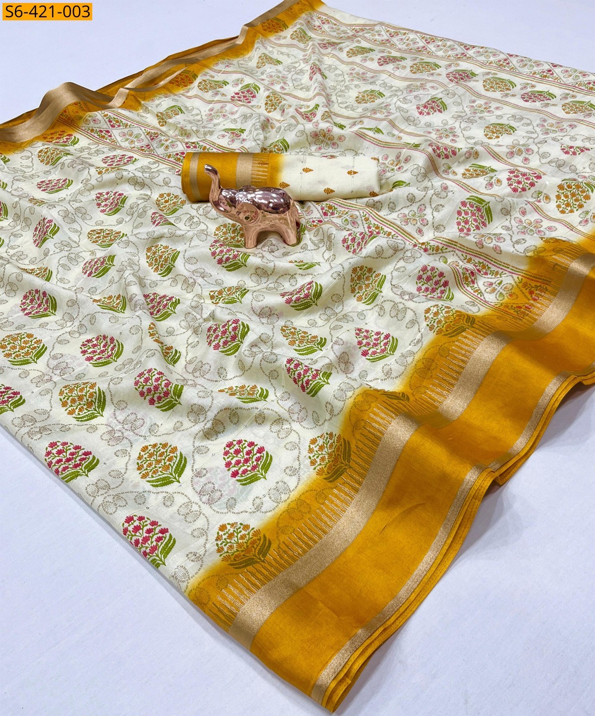 Half white Soft Viscose saree