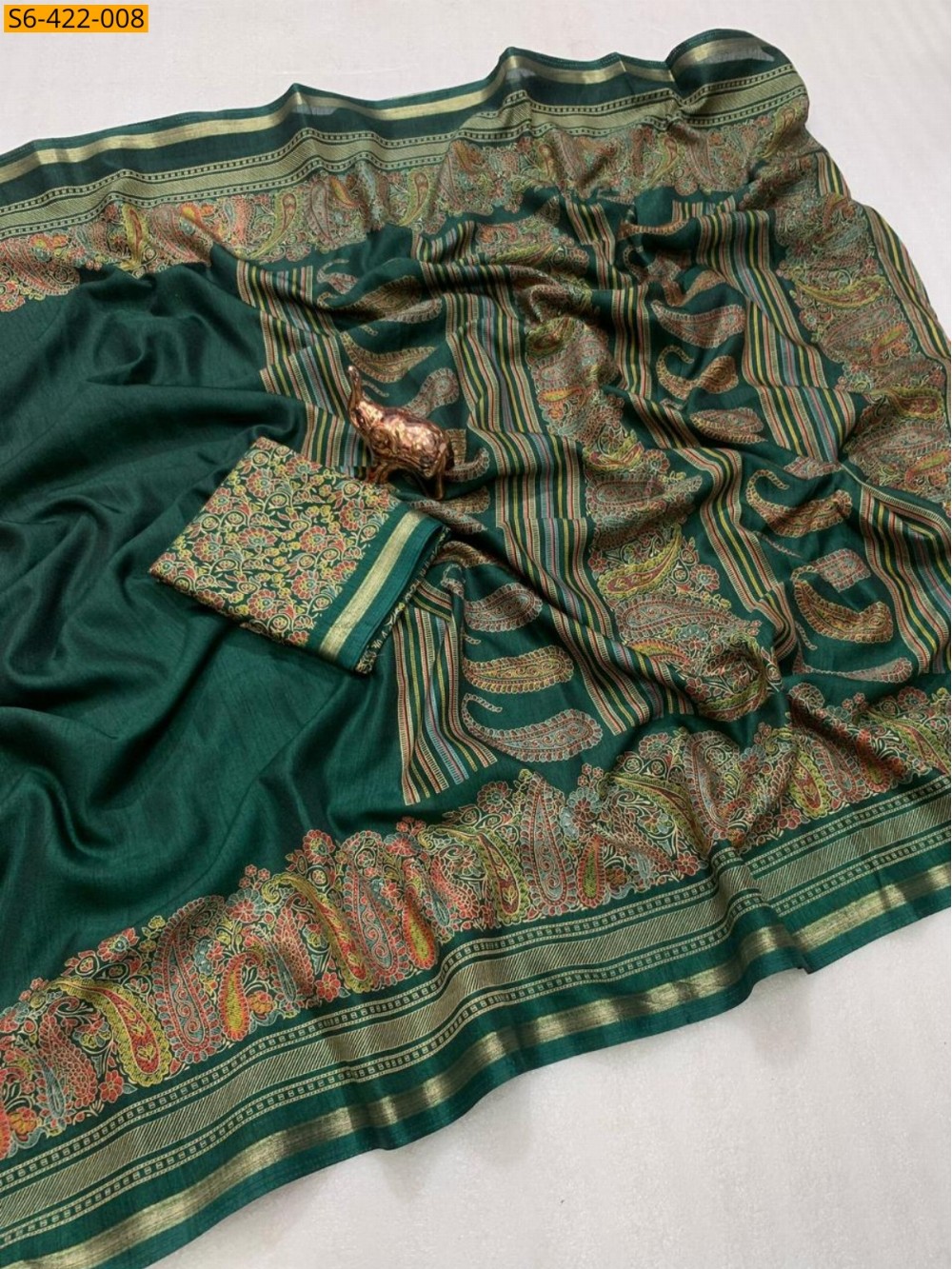  fancy tussar kashmiri printed  saree 