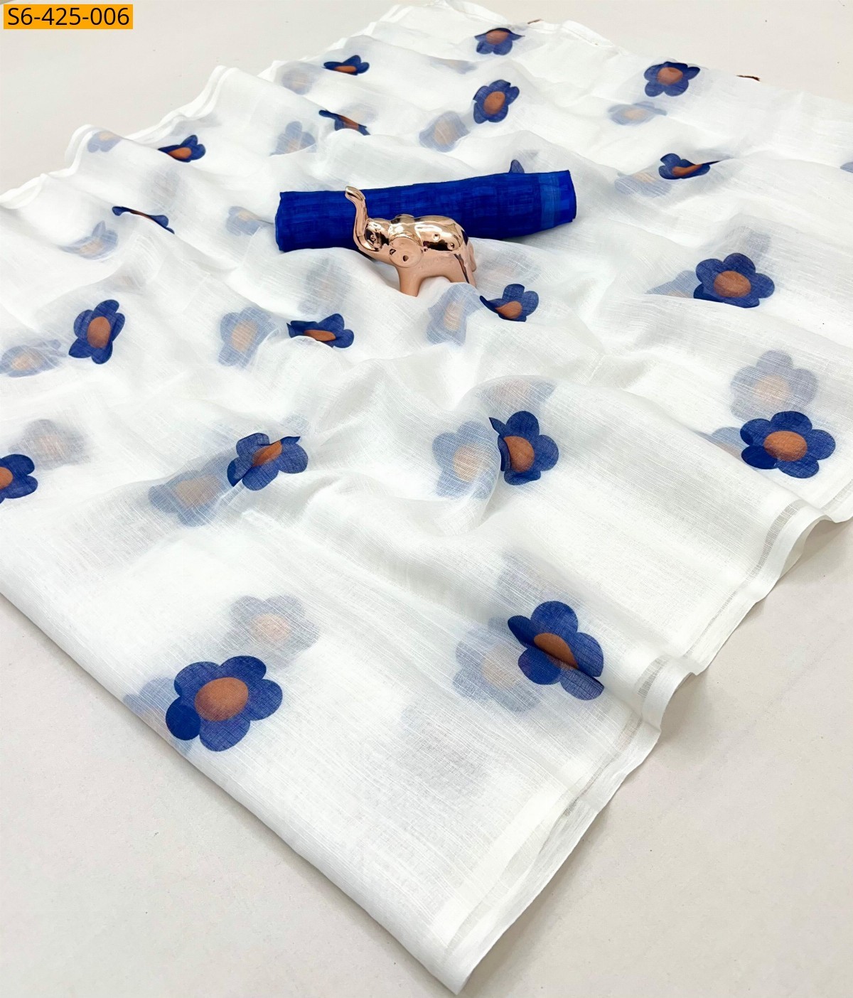 Linen silk saree