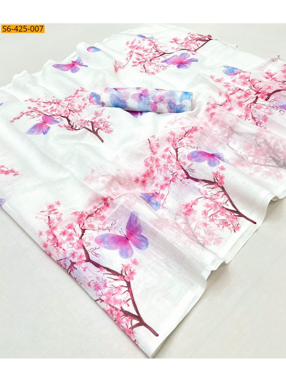 Linen silk saree
