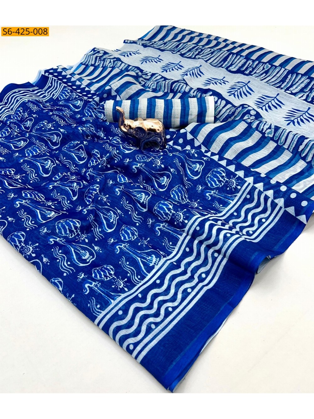 Linen silk saree