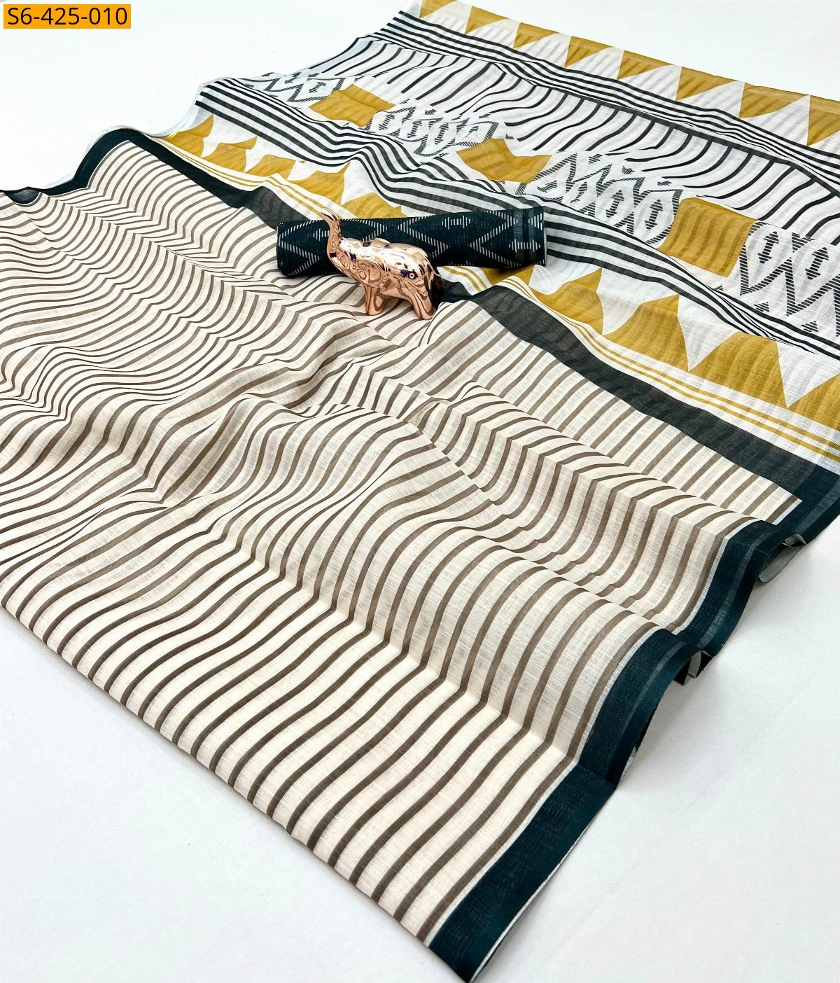 Sandal Linen silk saree