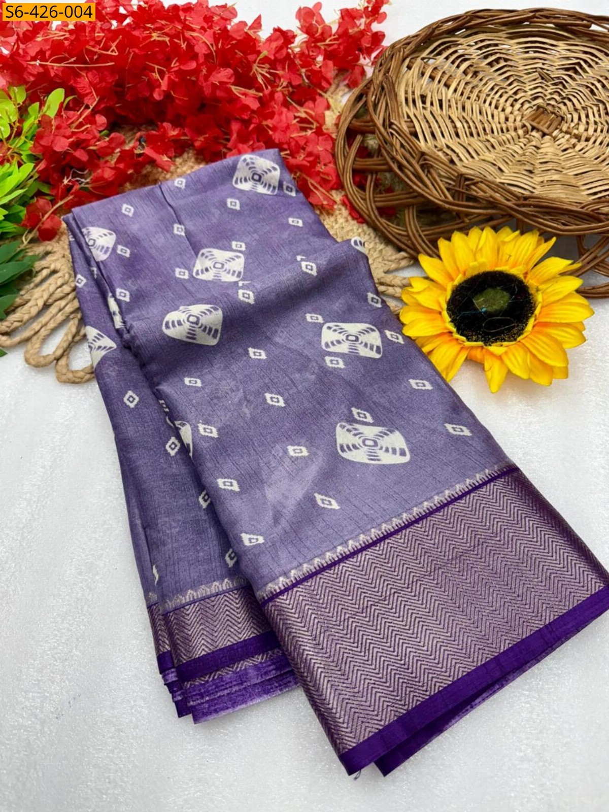 Purple Fancy dola silk saree