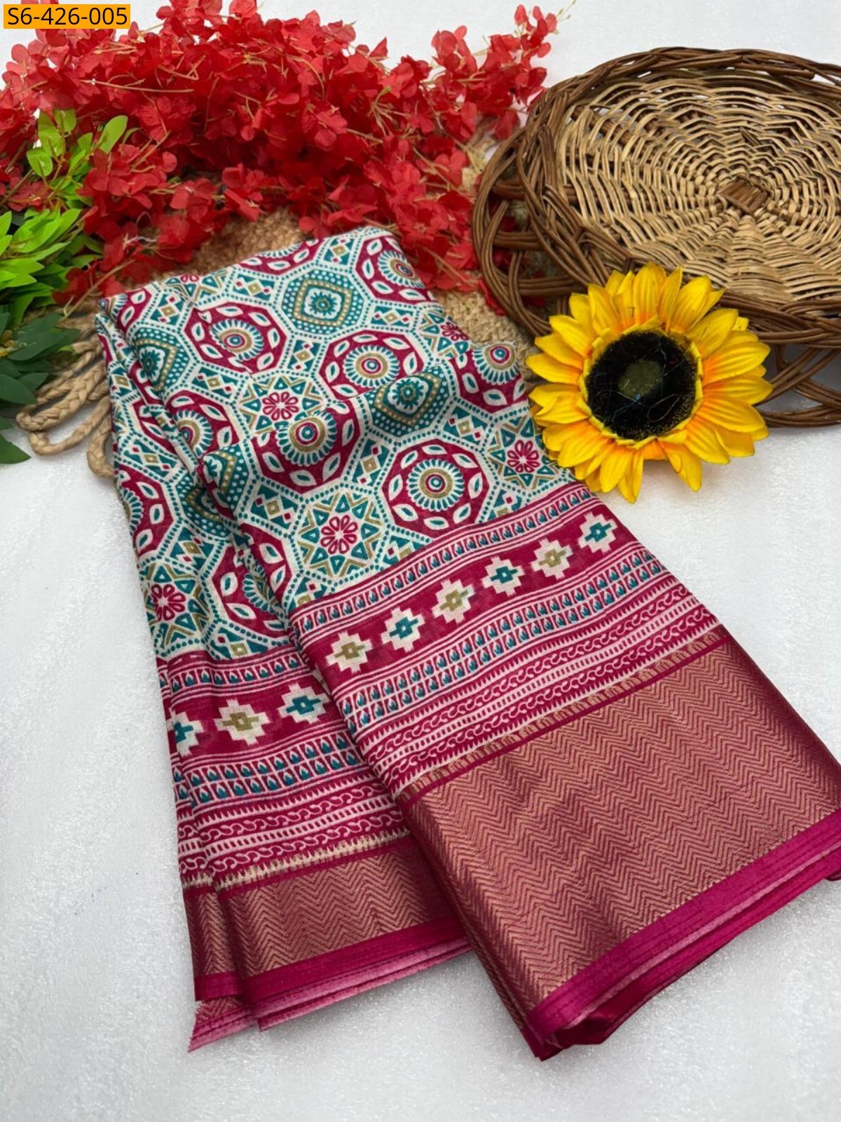 Green Fancy dola silk saree