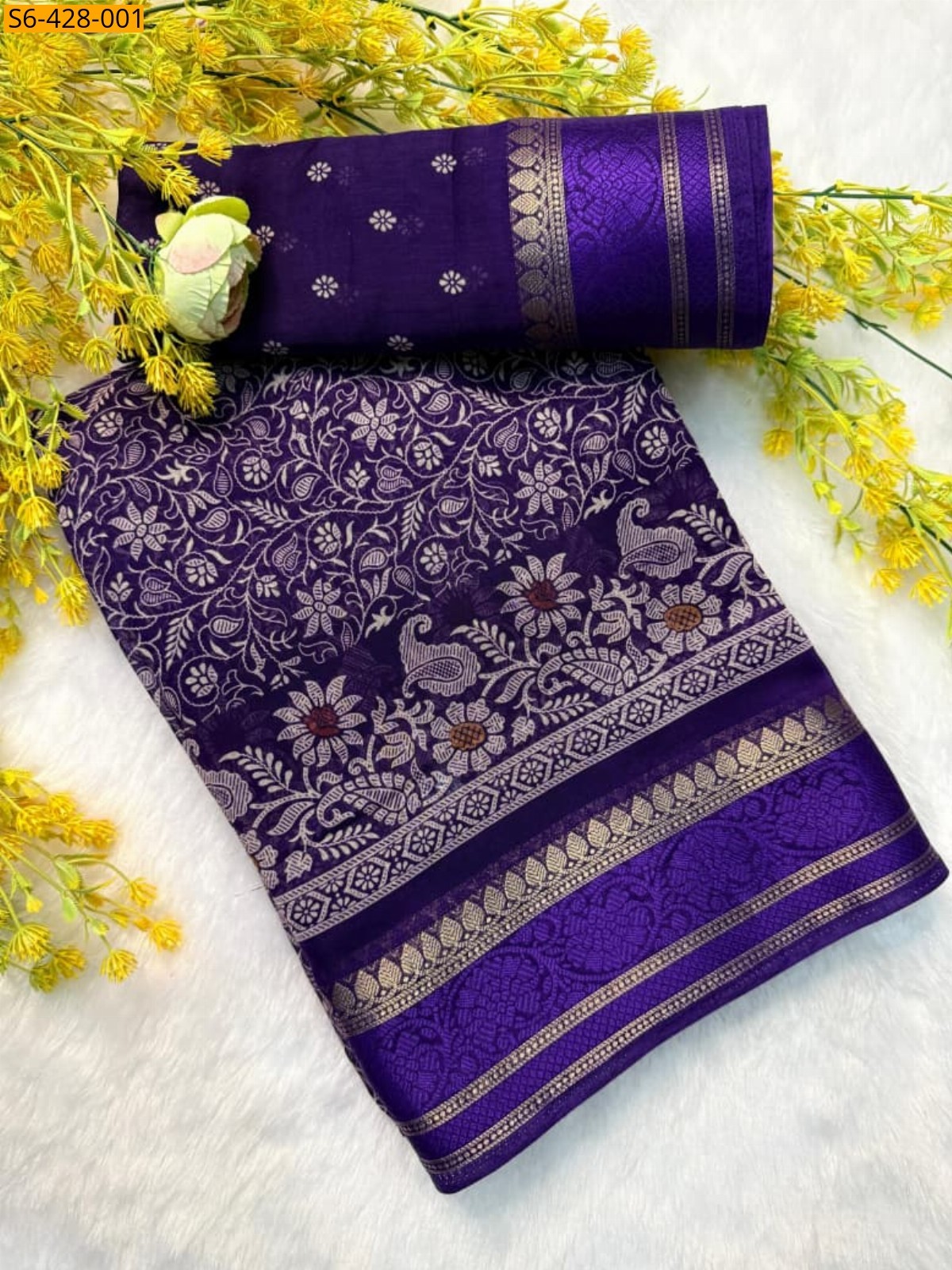 Violet Fancy cotton saree