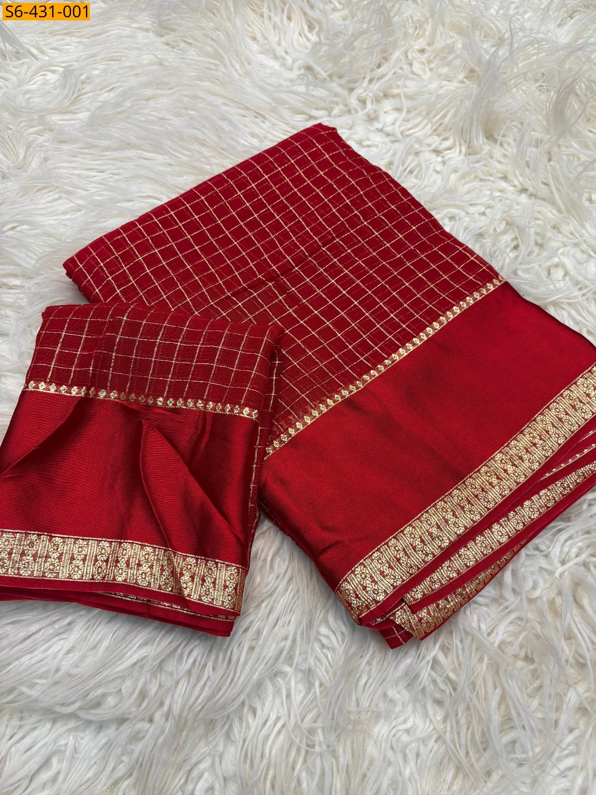 Red Fancy viscose georgette sarees 