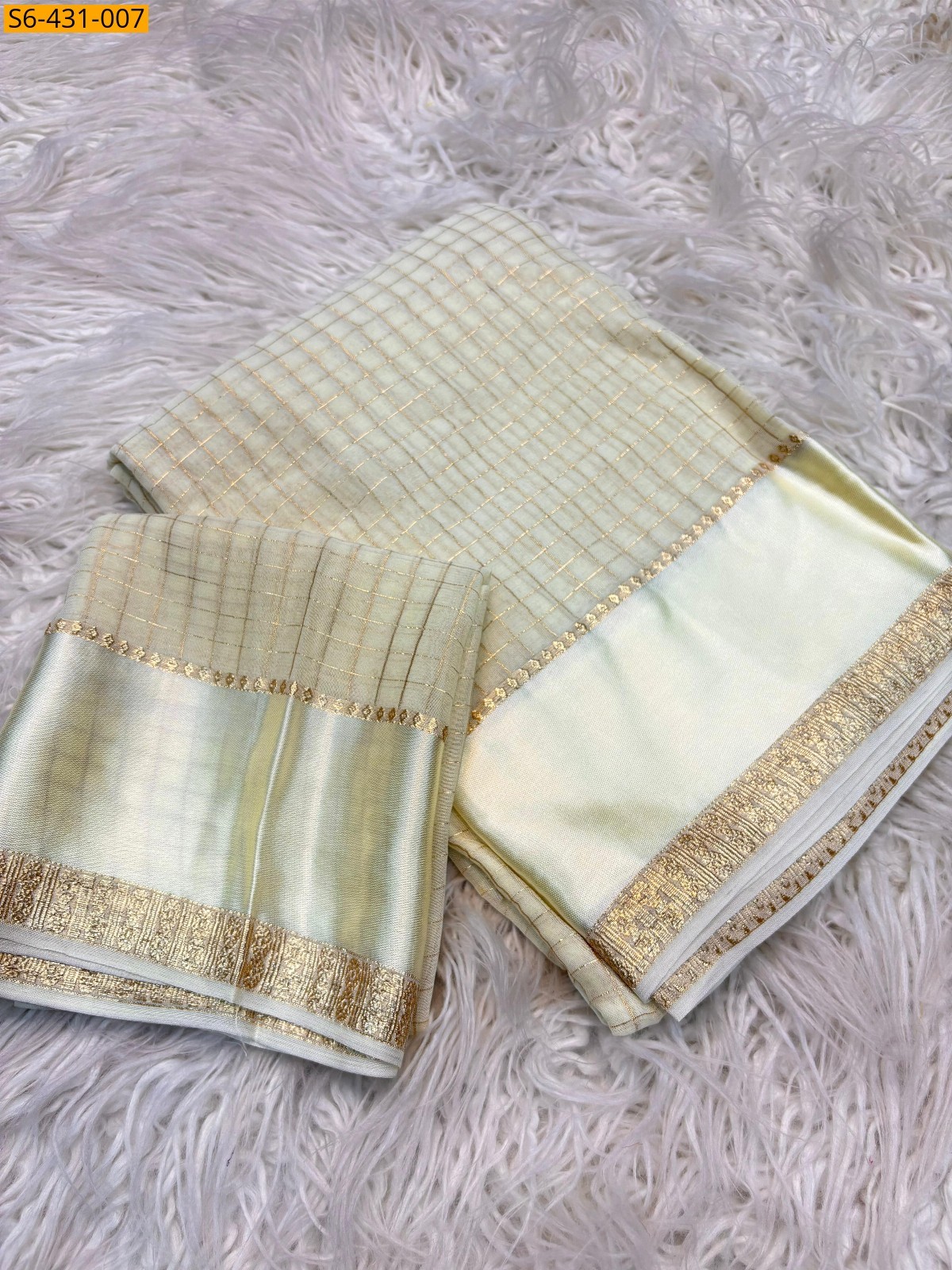 Half white Fancy viscose georgette sarees 