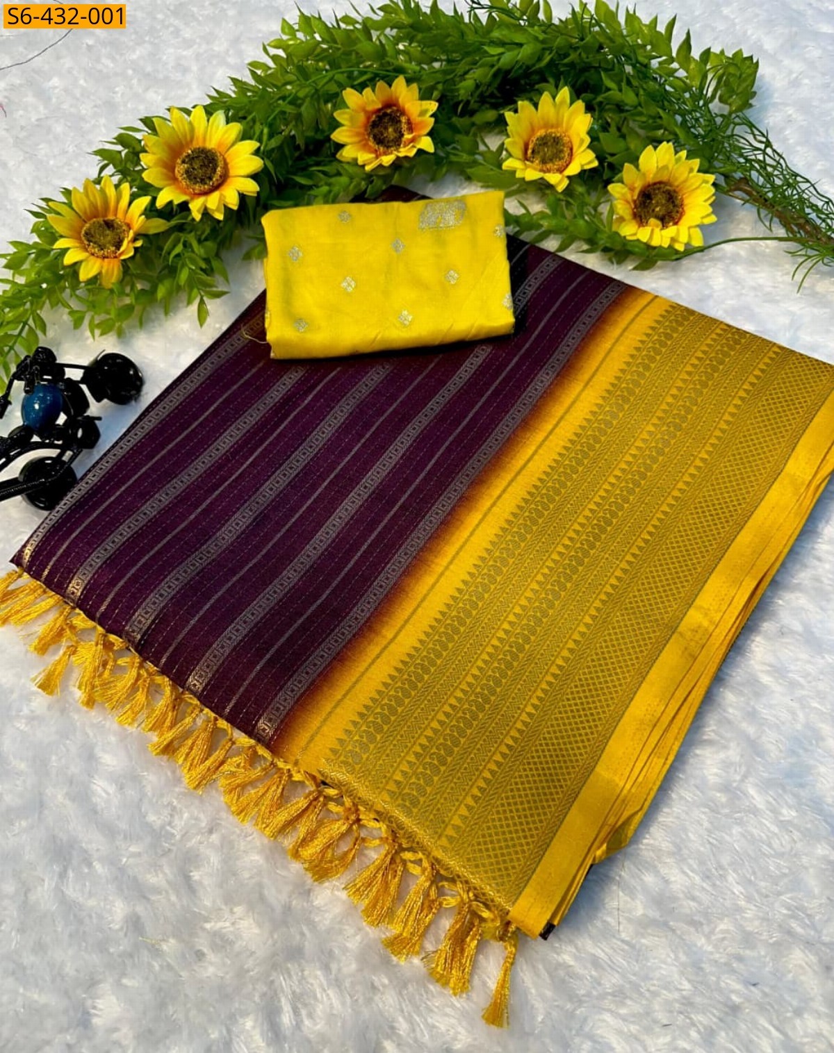 Maroon  Fancy dola silk saree