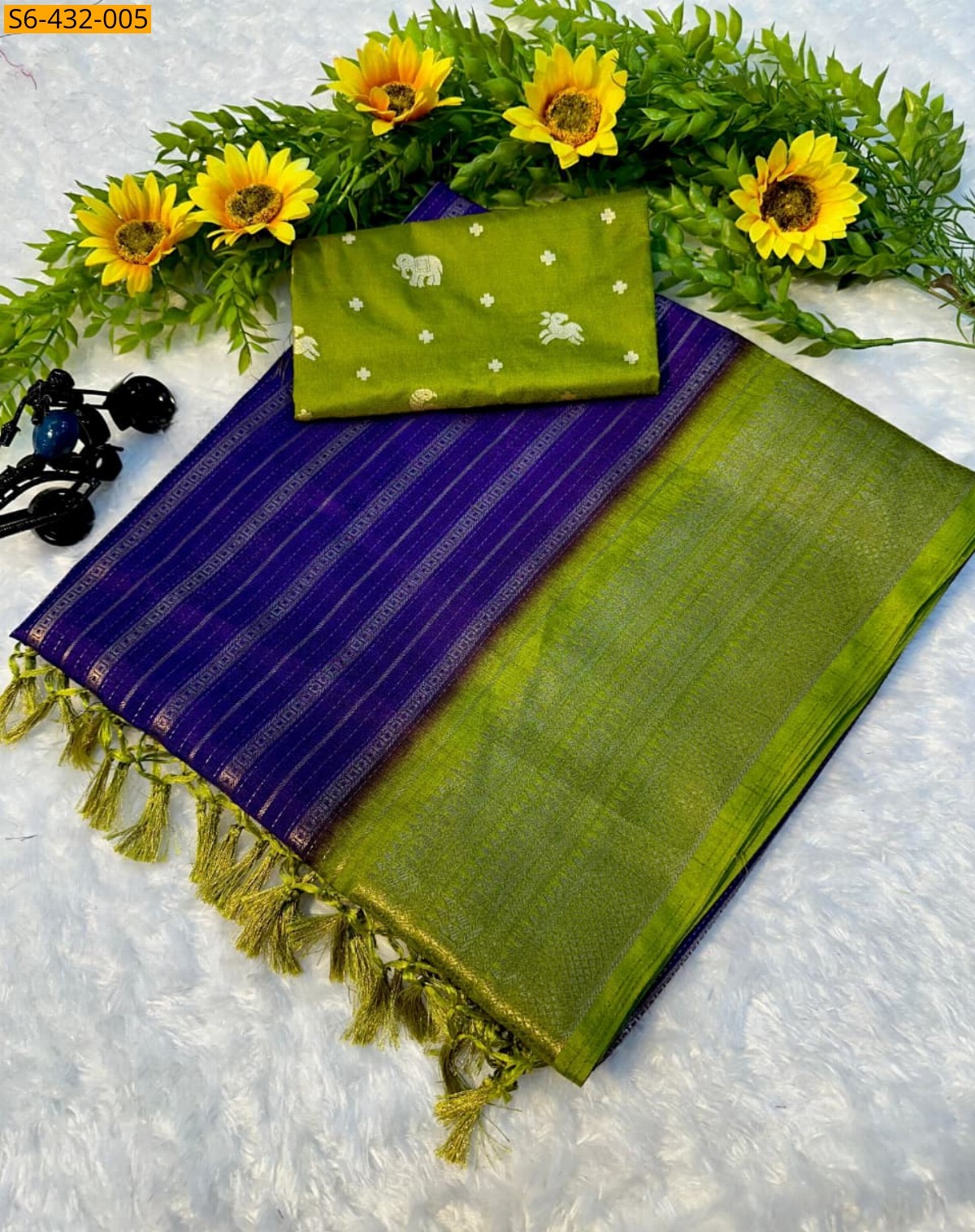 Violet  Fancy dola silk saree