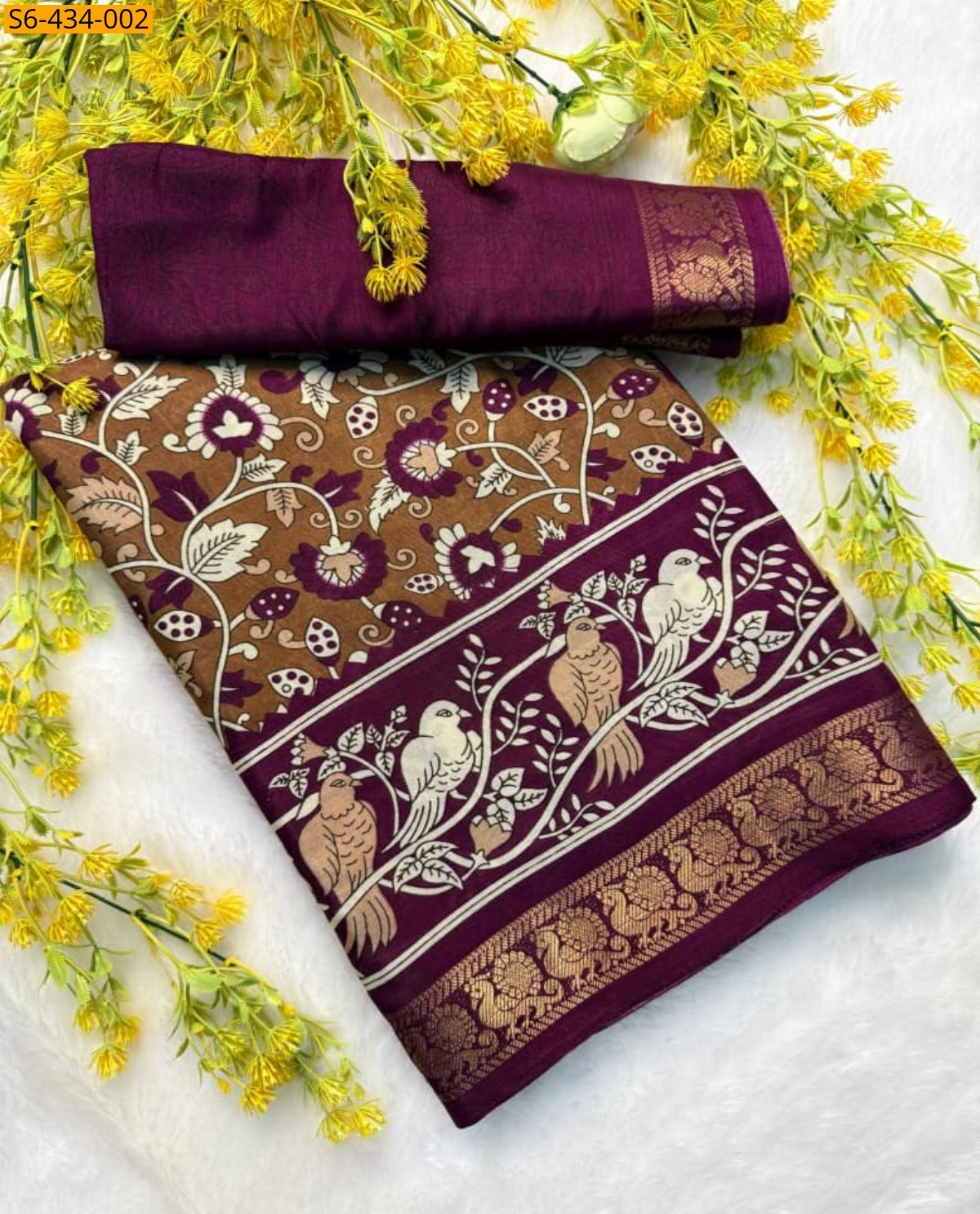 Maroon Fancy soft cotton silk sarees 