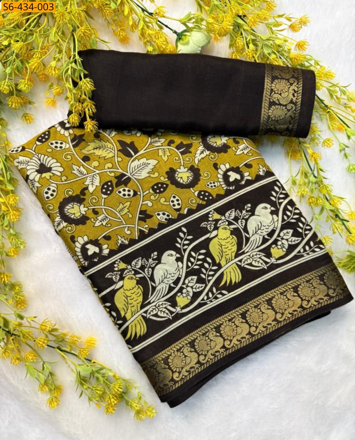 Green Fancy soft cotton silk sarees 