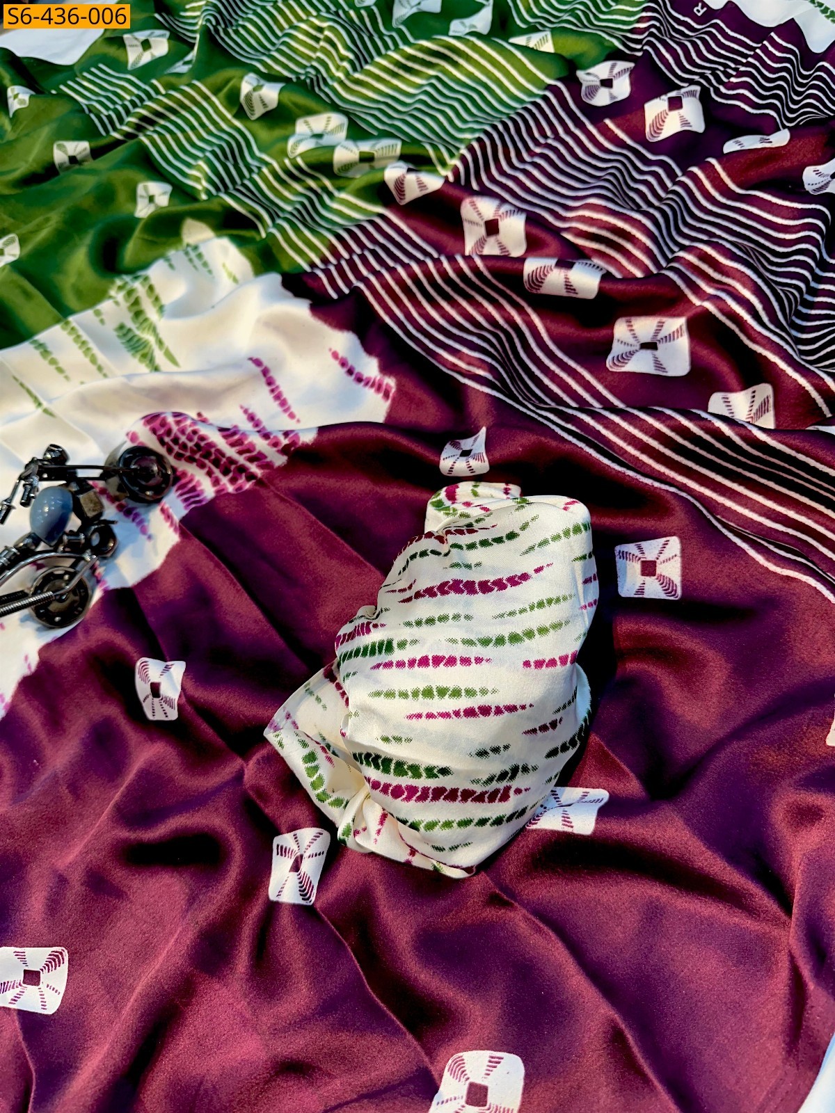 Maroon Fancy gajji silk saree
