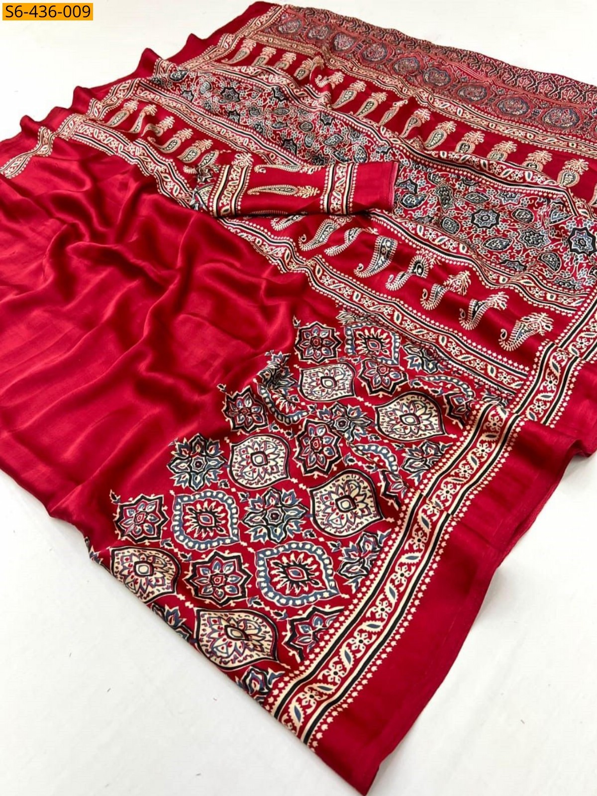 Red Fancy gajji silk saree