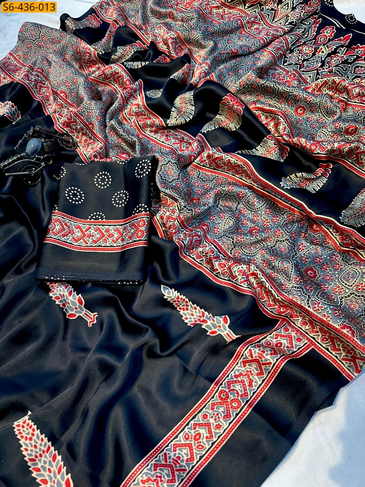 Black Fancy gajji silk saree