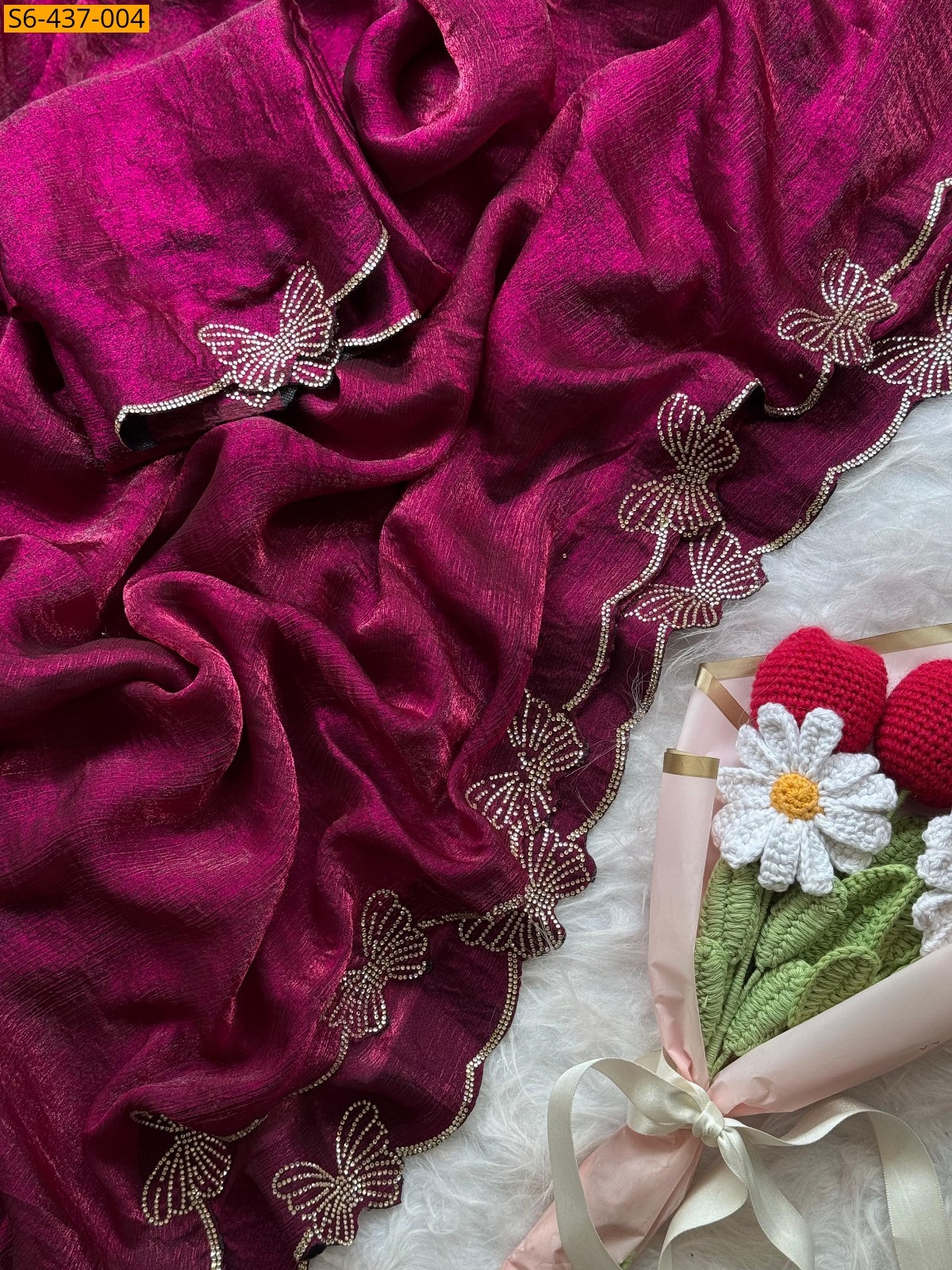 Violet Fancy fendy chiffon  sarees
