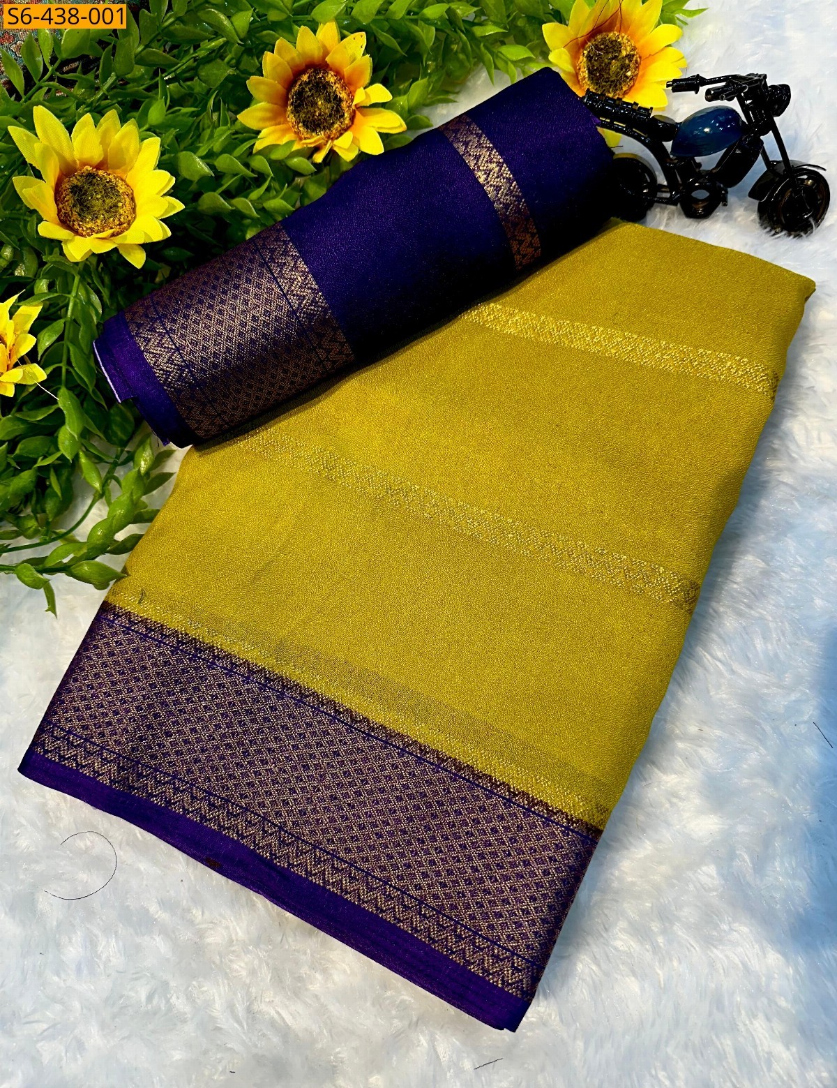 Yellow Fancy mysore warm silk sarees