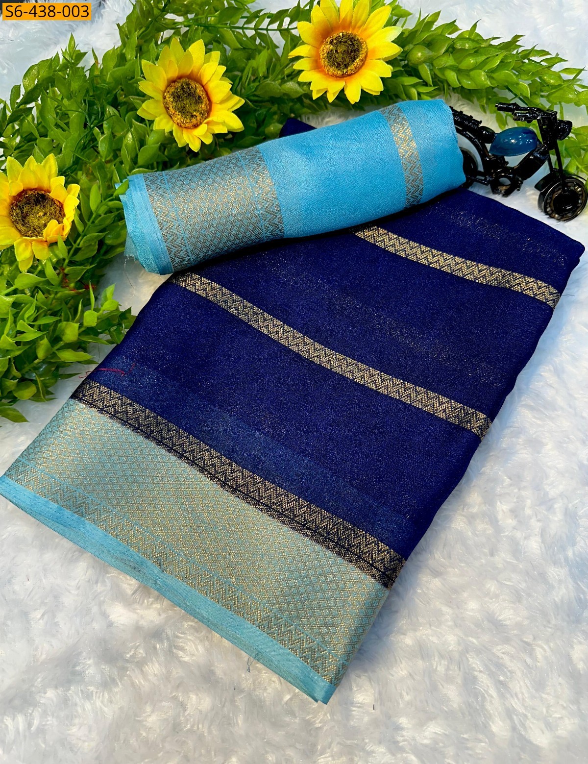 Blue Fancy mysore warm silk sarees