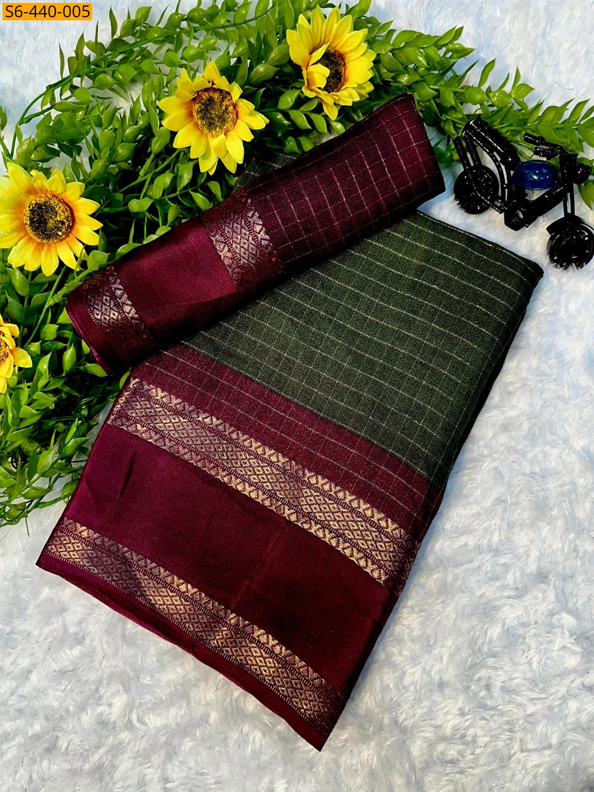 Green Fancy Mysore silk sarees