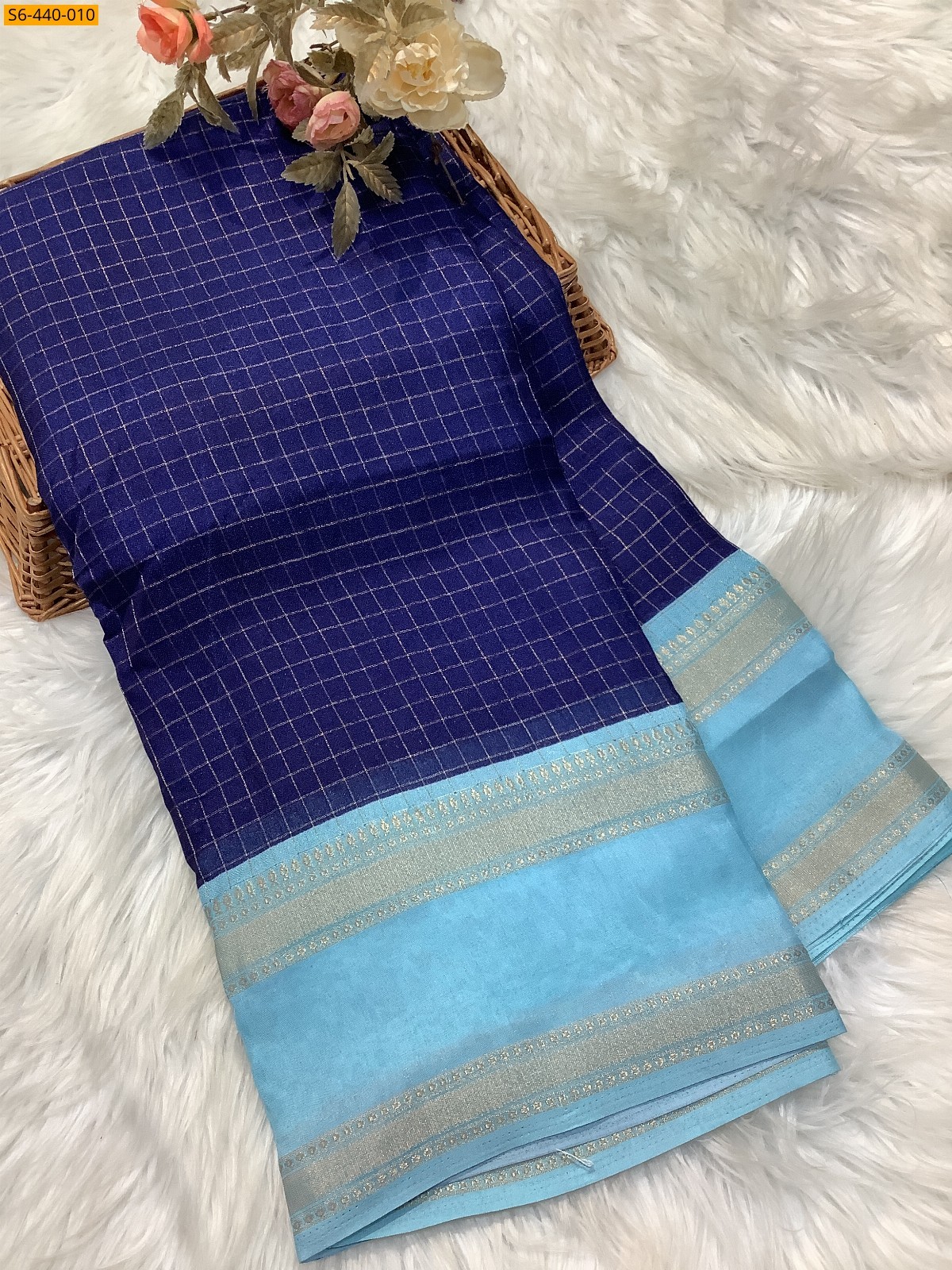 Navy Fancy Mysore warm silk sarees