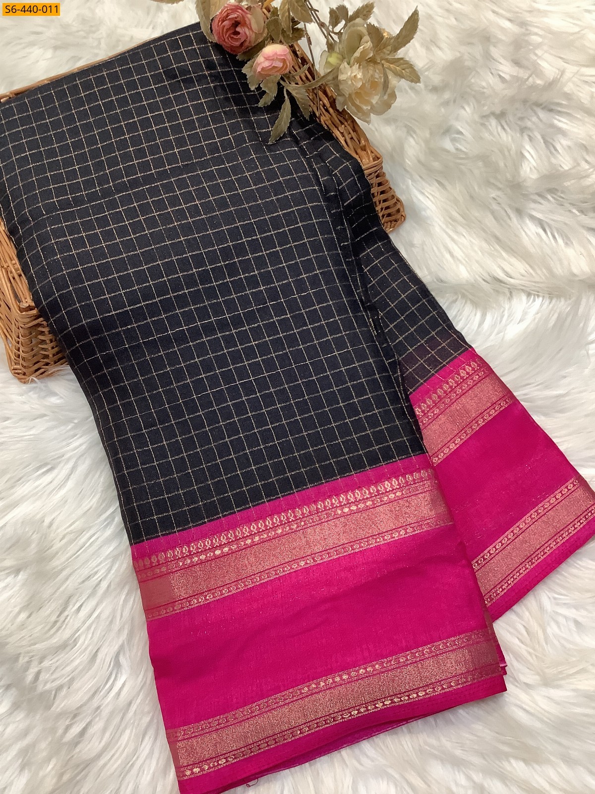Black Fancy Mysore warm silk sarees