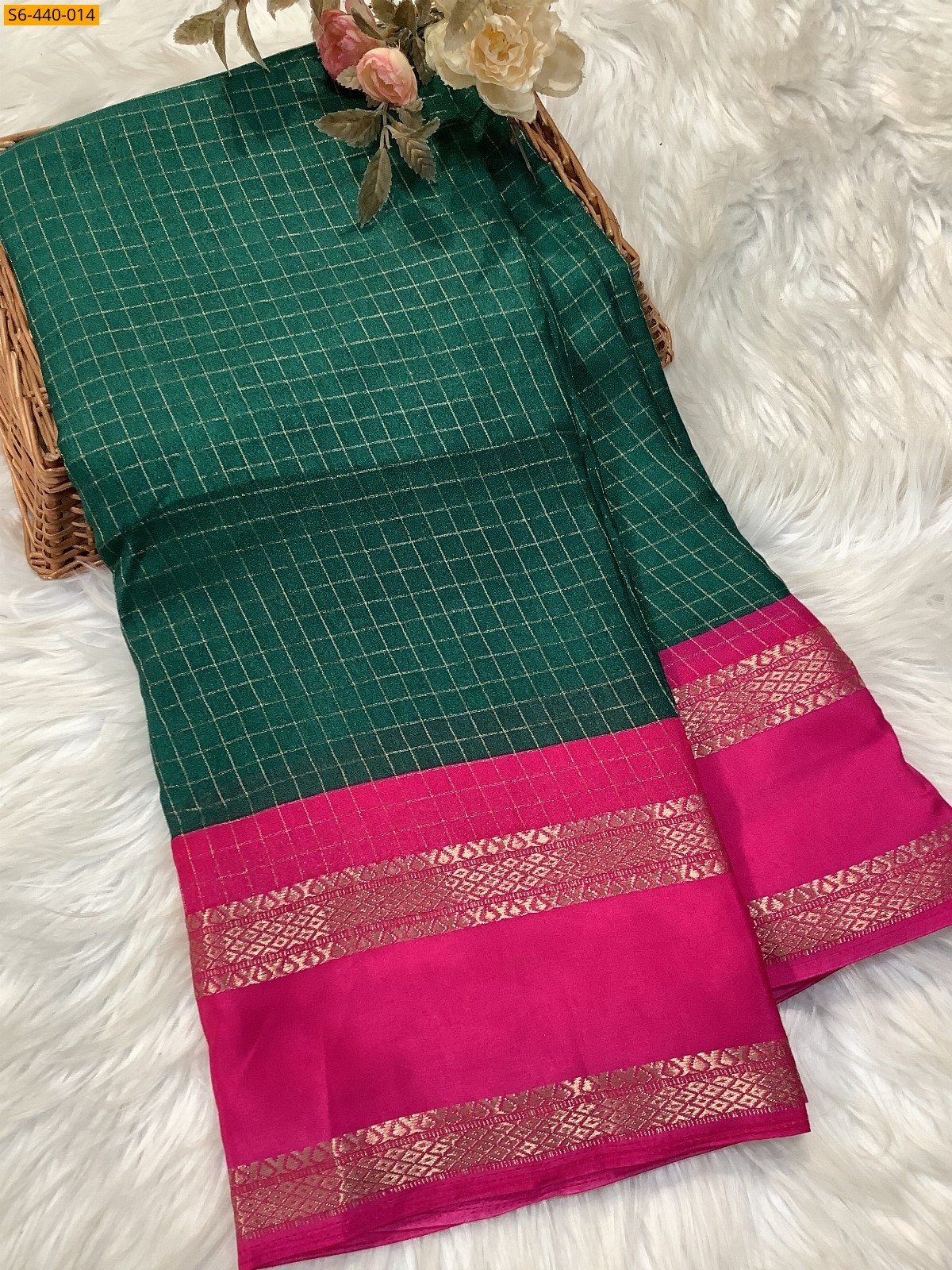 Dark Green Fancy Mysore warm silk sarees