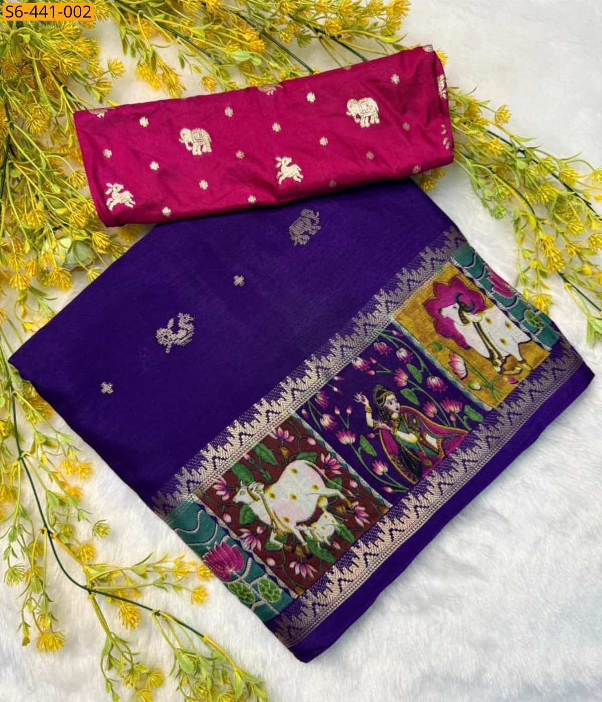 Violet Fancy mangalagiri silk saree
