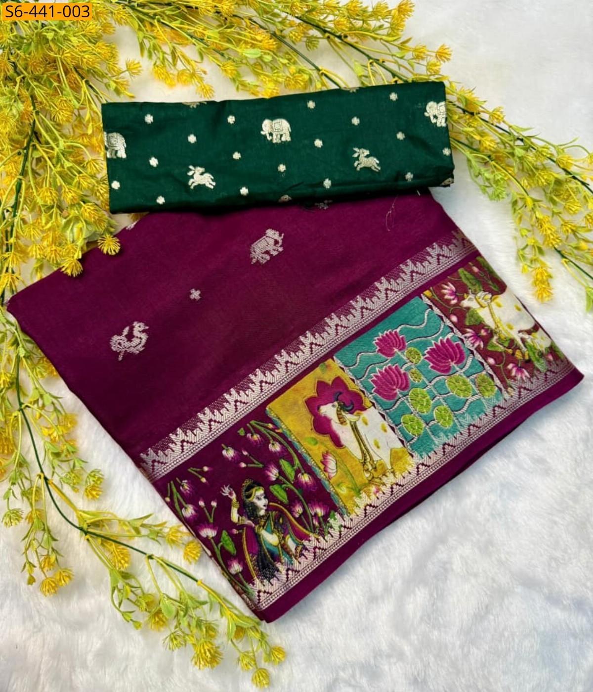 Maroon Fancy mangalagiri silk saree